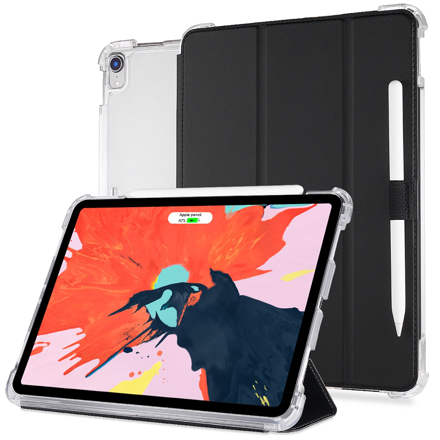 LUVVITT iPad Pro 12.9 Case Front and Back Cover 2018 - Black