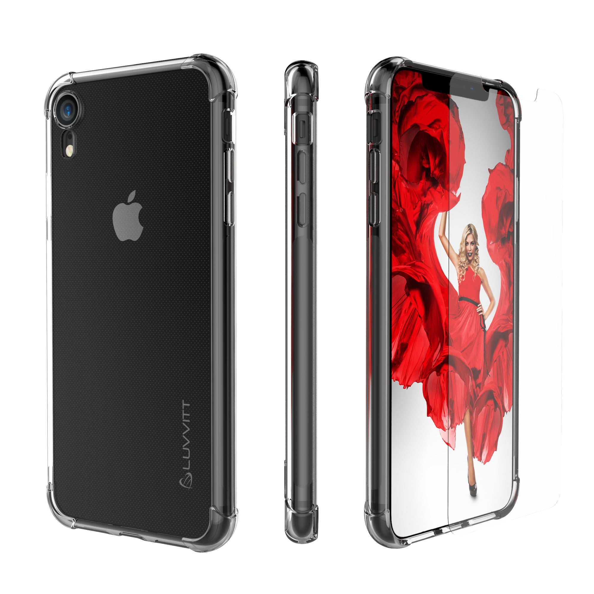 Luvvitt Crystal View Case and Tempered Glass  Set for iPhone XR - 6.1 inch 2018