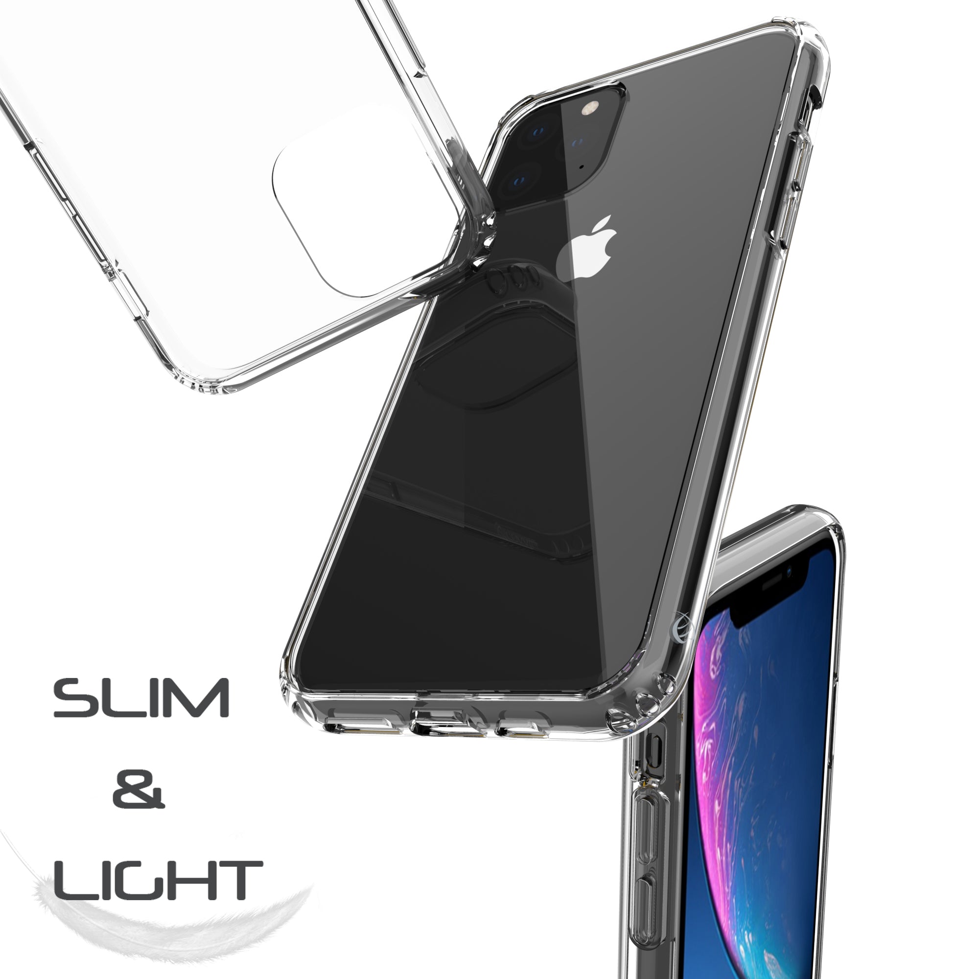 Luvvitt $250 Warranty CLEAR VIEW Case + Liquid Glass Screen Protector Bundle for iPhone 11 Pro Max 2019