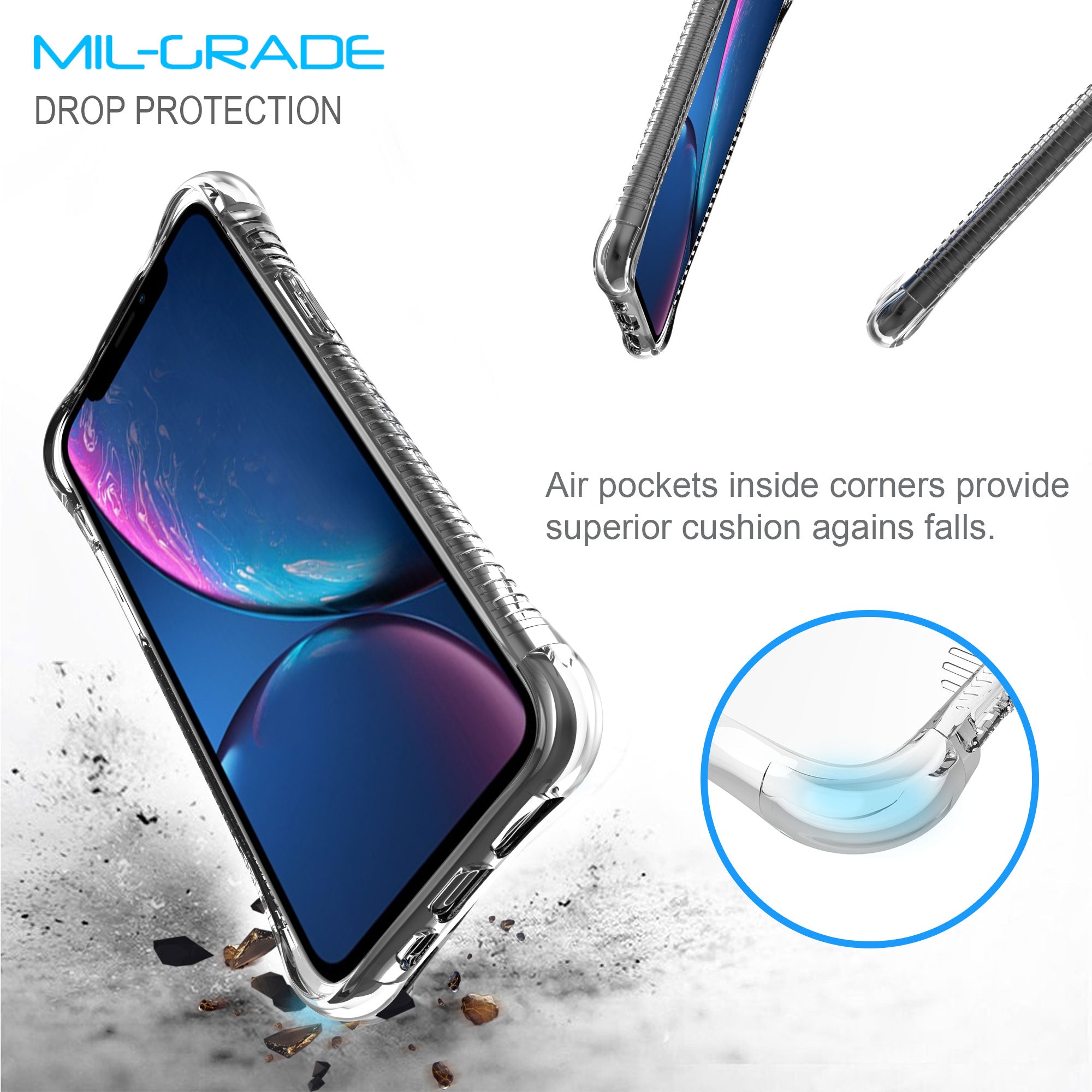 Luvvitt Clear Grip Shockproof Flexible TPU Case for Apple iPhone 11 Pro Max 2019