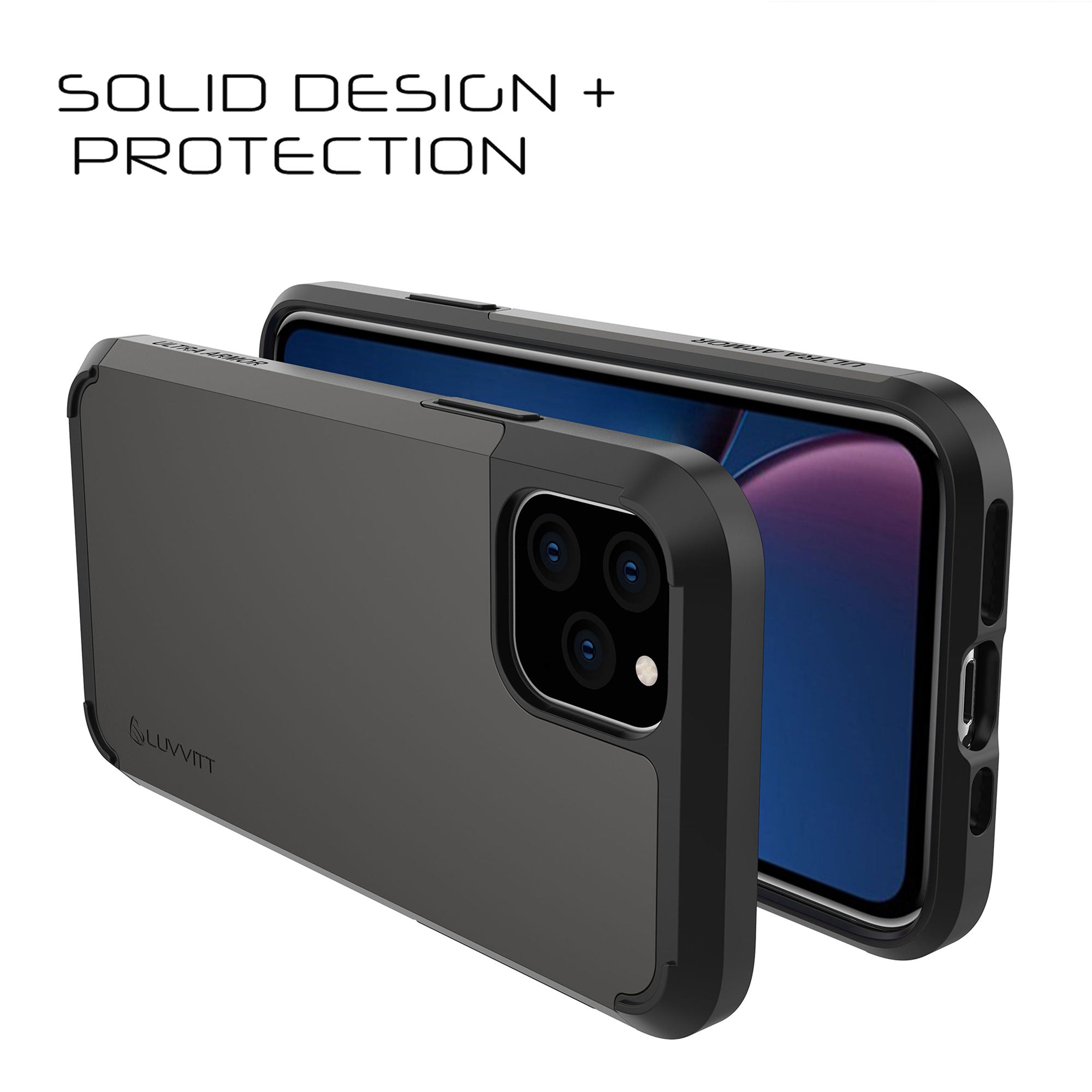 Luvvitt Ultra Armor Dual Layer Heavy Duty Case for iPhone 11 Pro Max 2019 - Space Gray