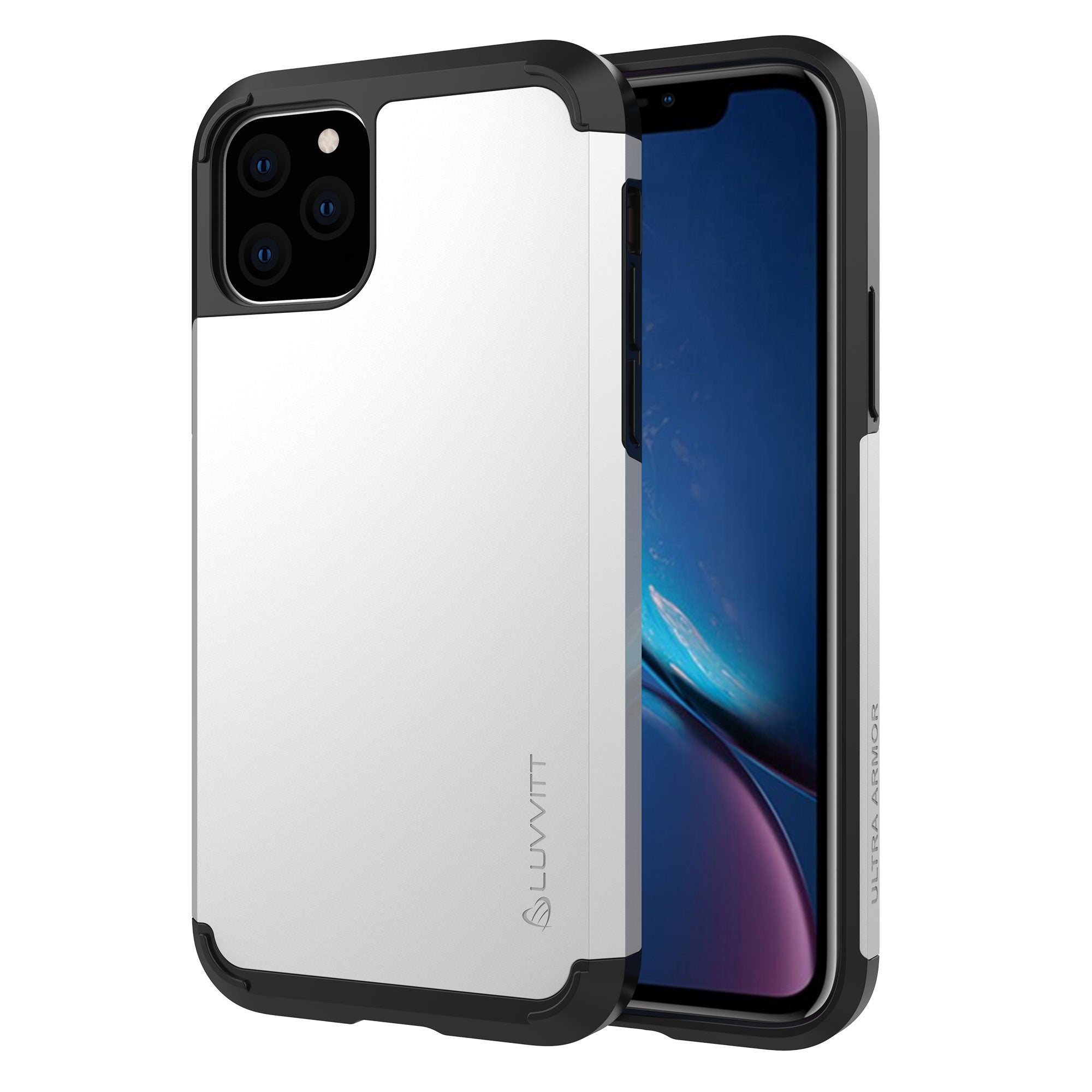 Luvvitt Ultra Armor Dual Layer Heavy Duty Case for iPhone 11 Pro Max 2019 - Silver