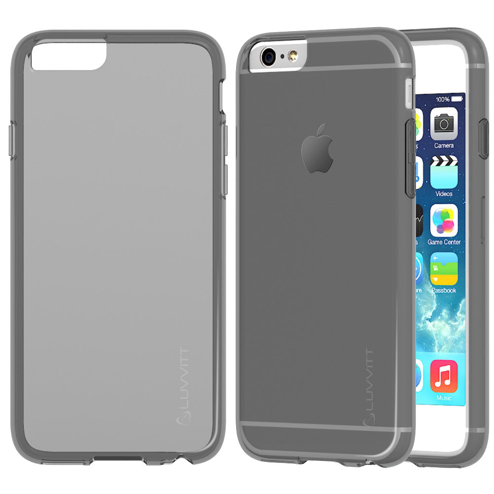 LUVVITT FROST iPhone 6 / 6s Case | Flexible TPU Rubber Back Cover - Transparent Black