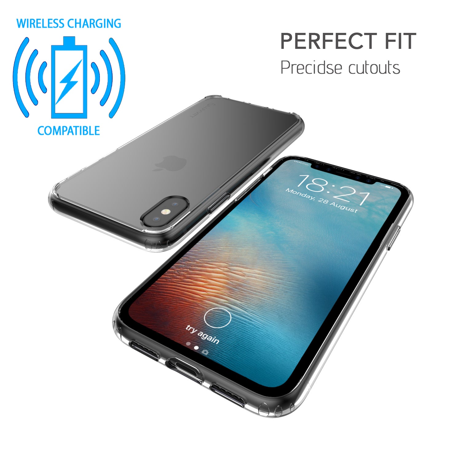 Luvvitt Clear View Hybrid Case for iPhone X / XS - Crystal Clear