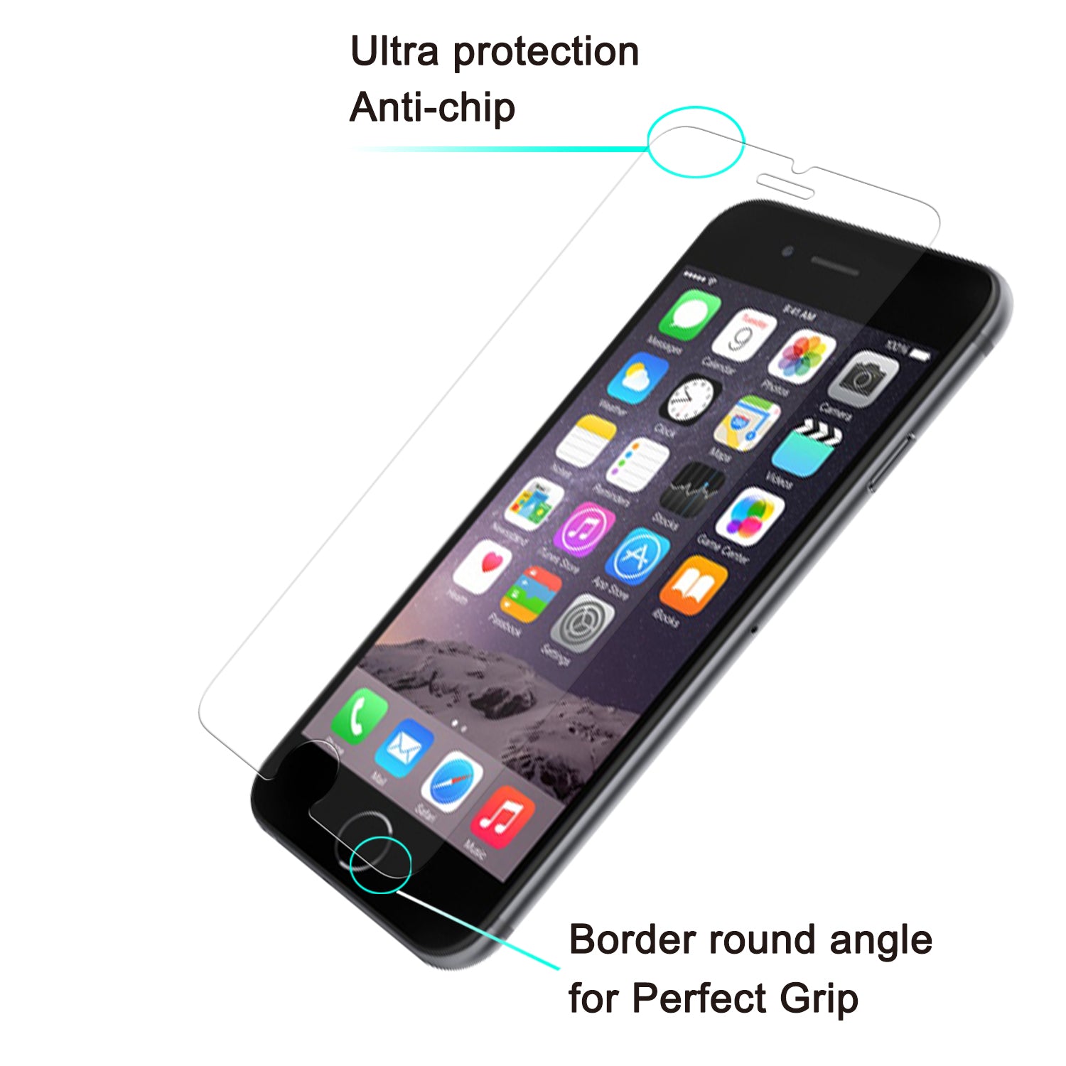 Luvvitt Tempered Glass Screen Protector for iPhone 8 - Crystal Clear