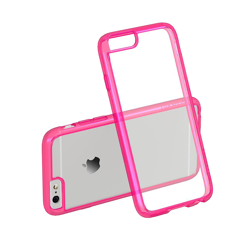 LUVVITT CLEARVIEW Case for iPhone 6S / 6 | Hybrid Back Cover - Neon Pink