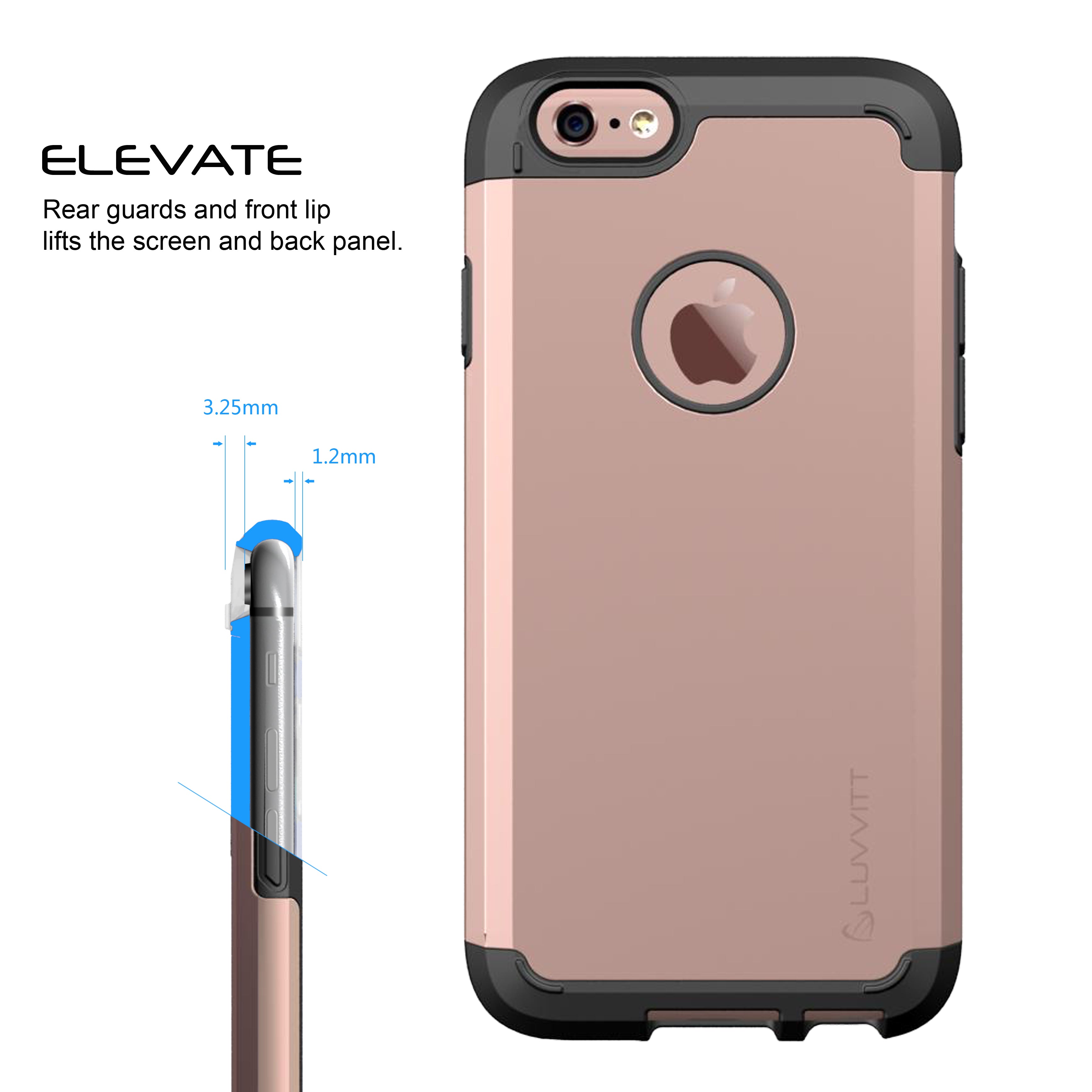 LUVVITT ULTRA ARMOR iPhone 6/6s PLUS Case | Back Cover for iPhone 5.5 in - Rose Gold