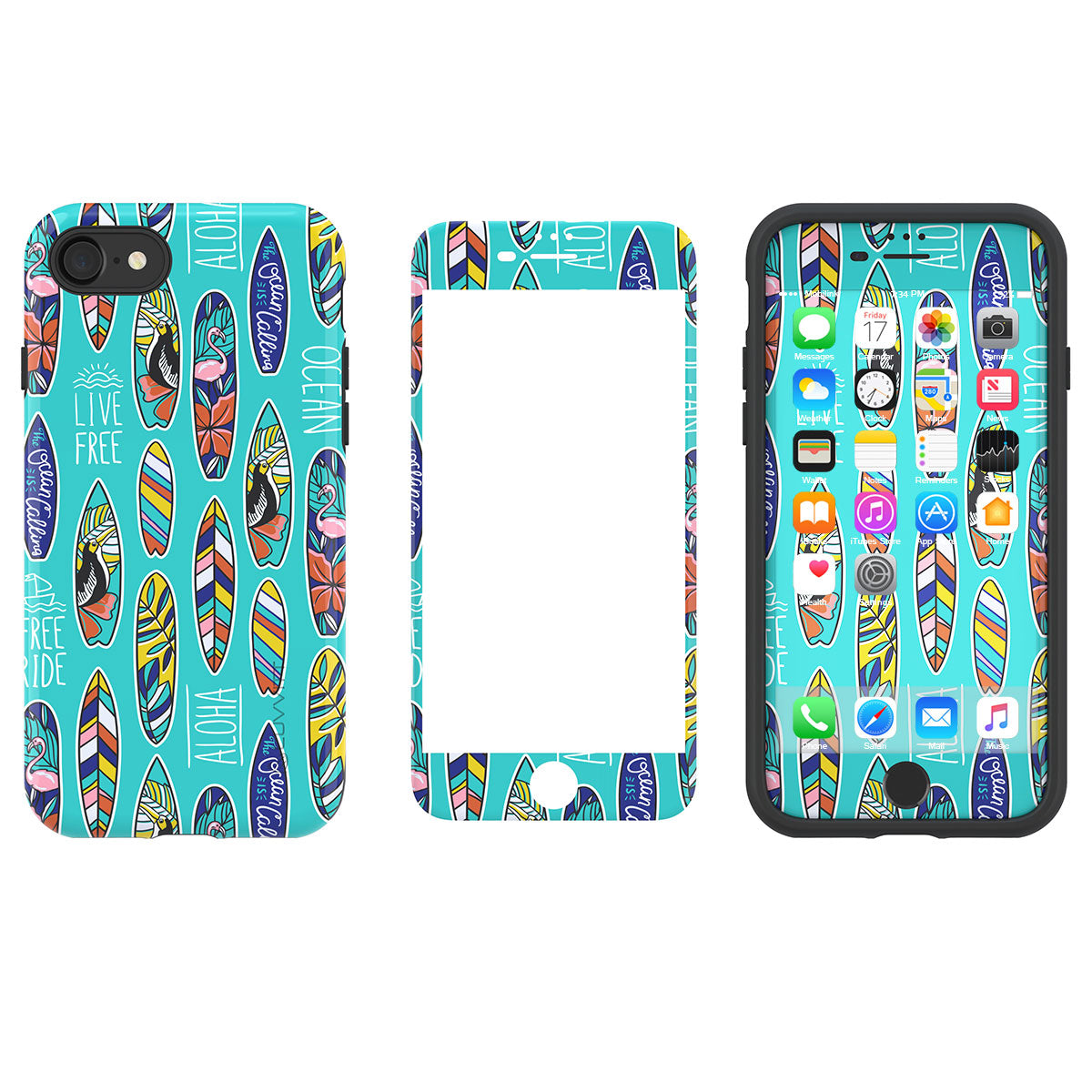 LUVVITT ARTOLOGY Case and Tempered Glass Set for iPhone 7/8 Plus - Bundle P009