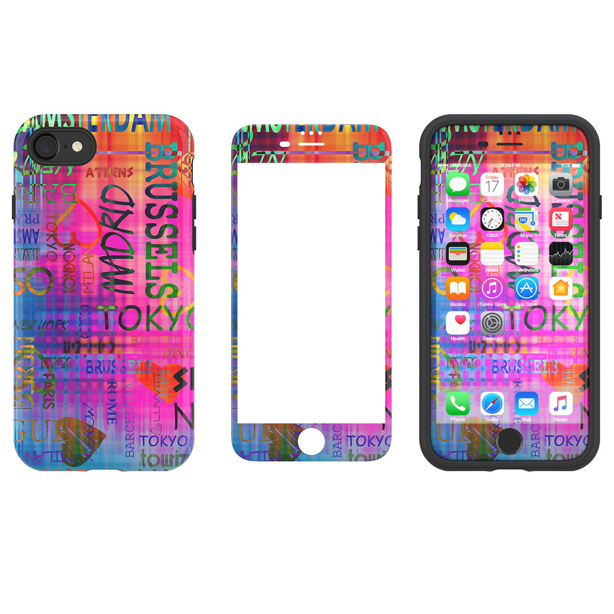 LUVVITT ARTOLOGY Case and Tempered Glass Set for iPhone 7/8 Plus - Bundle P014