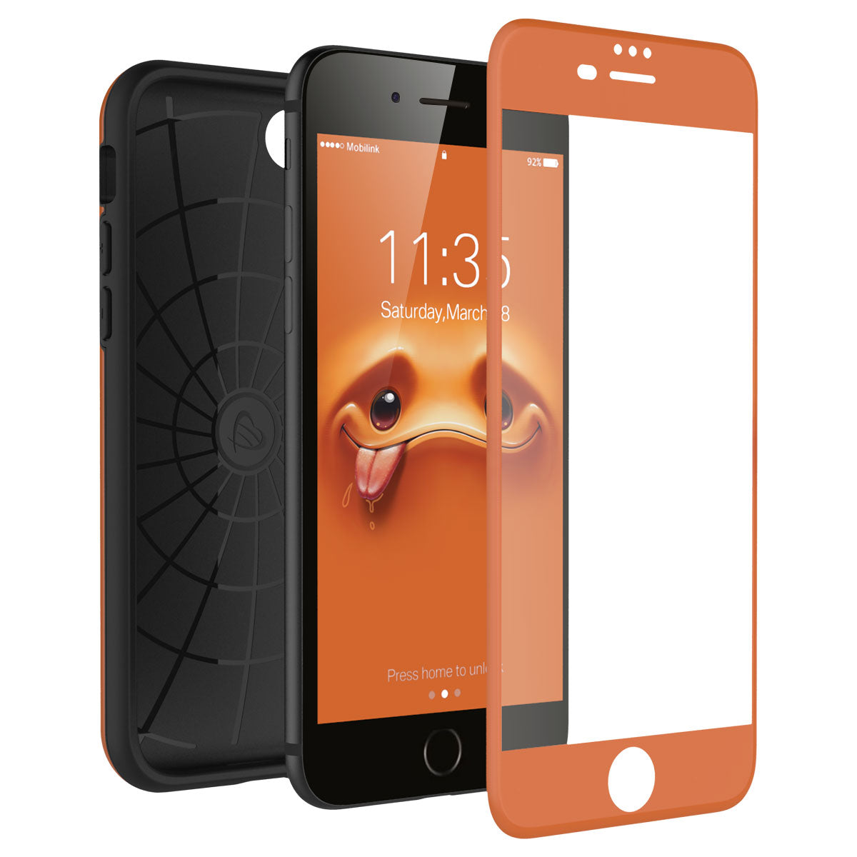 LUVVITT EMOJI Case and Tempered Glass Set for iPhone 7/8 - Orange