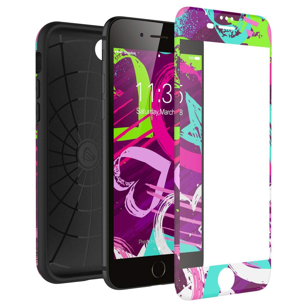 LUVVITT ARTOLOGY Case and Tempered Glass Set for iPhone 7/8 Plus - Bundle P001