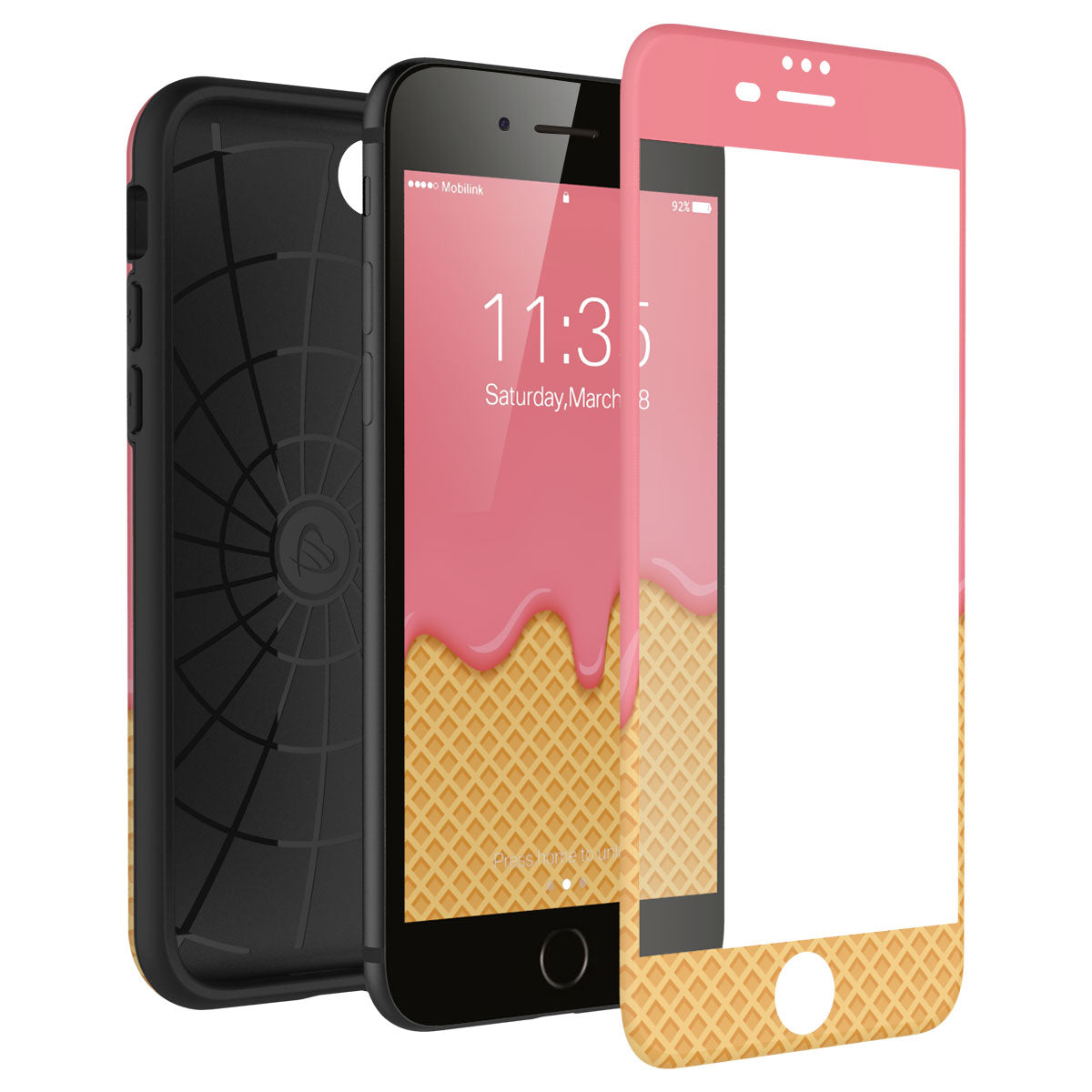 LUVVITT ARTOLOGY Case and Tempered Glass Set for iPhone 7/8 - Bundle R005