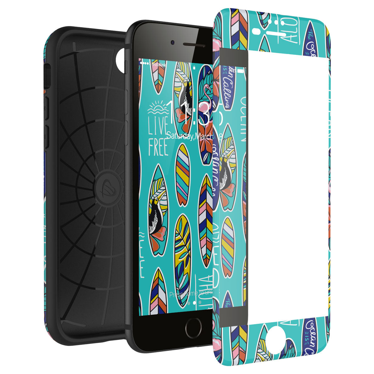 LUVVITT ARTOLOGY Case and Tempered Glass Set for iPhone 7/8 Plus - Bundle P009