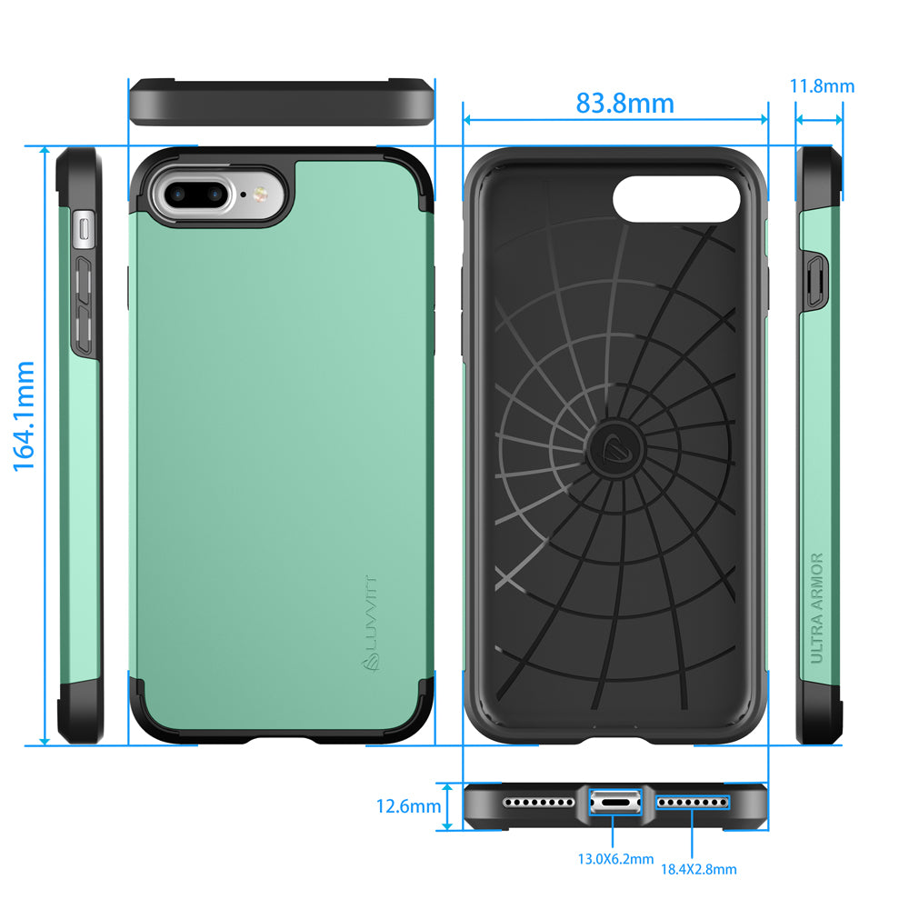 Luvvitt Ultra Armor Dual Layer Case for iPhone 7 Plus and 8 Plus - Teal