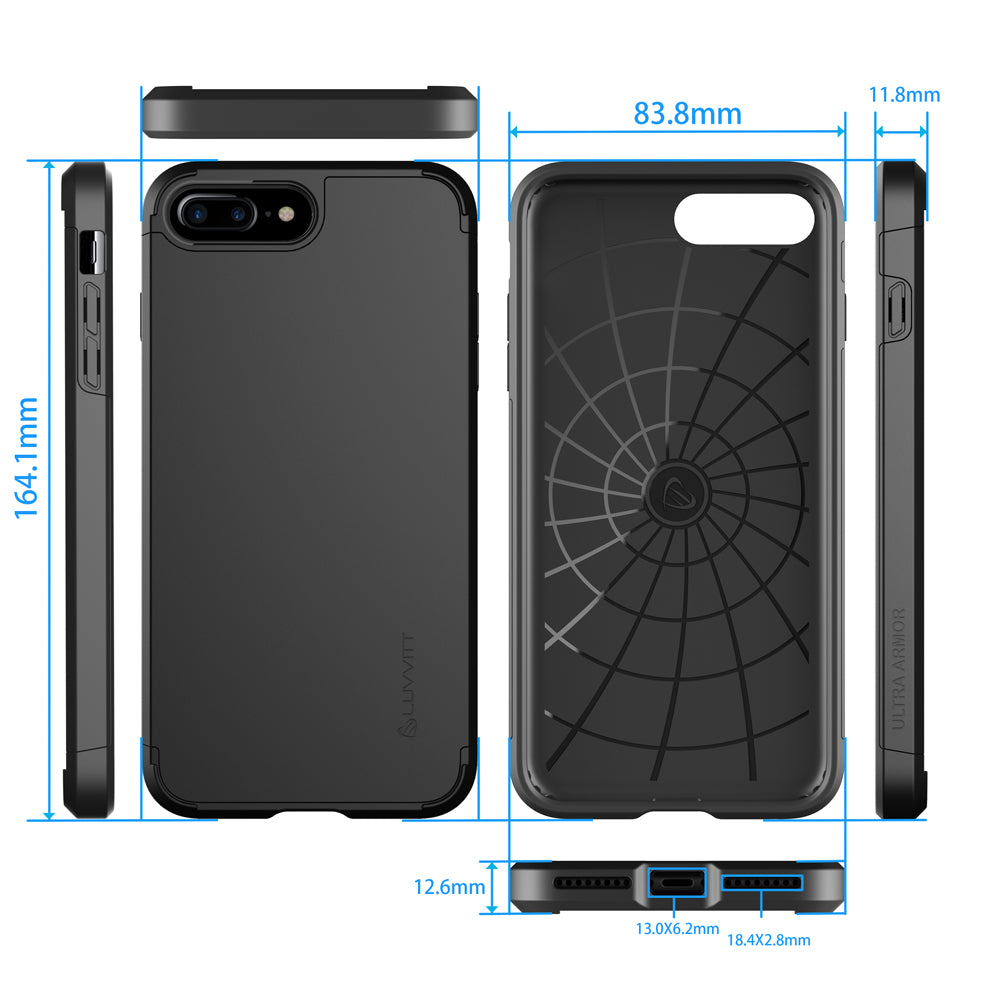 Luvvitt Ultra Armor Dual Layer Case for iPhone 8 Plus - Black