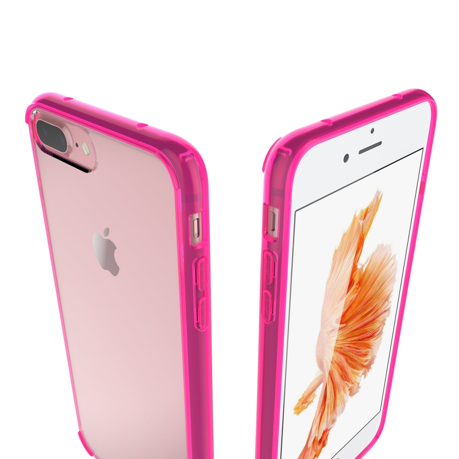 Luvvitt Clear View Hybrid Case for iPhone 7 Plus and 8 Plus - Transparent Pink