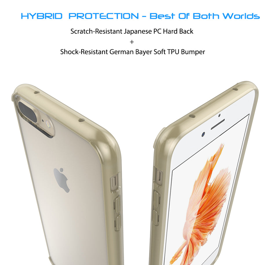 Luvvitt Clear View Hybrid Case for iPhone 7 Plus and 8 Plus - Transparent Gold