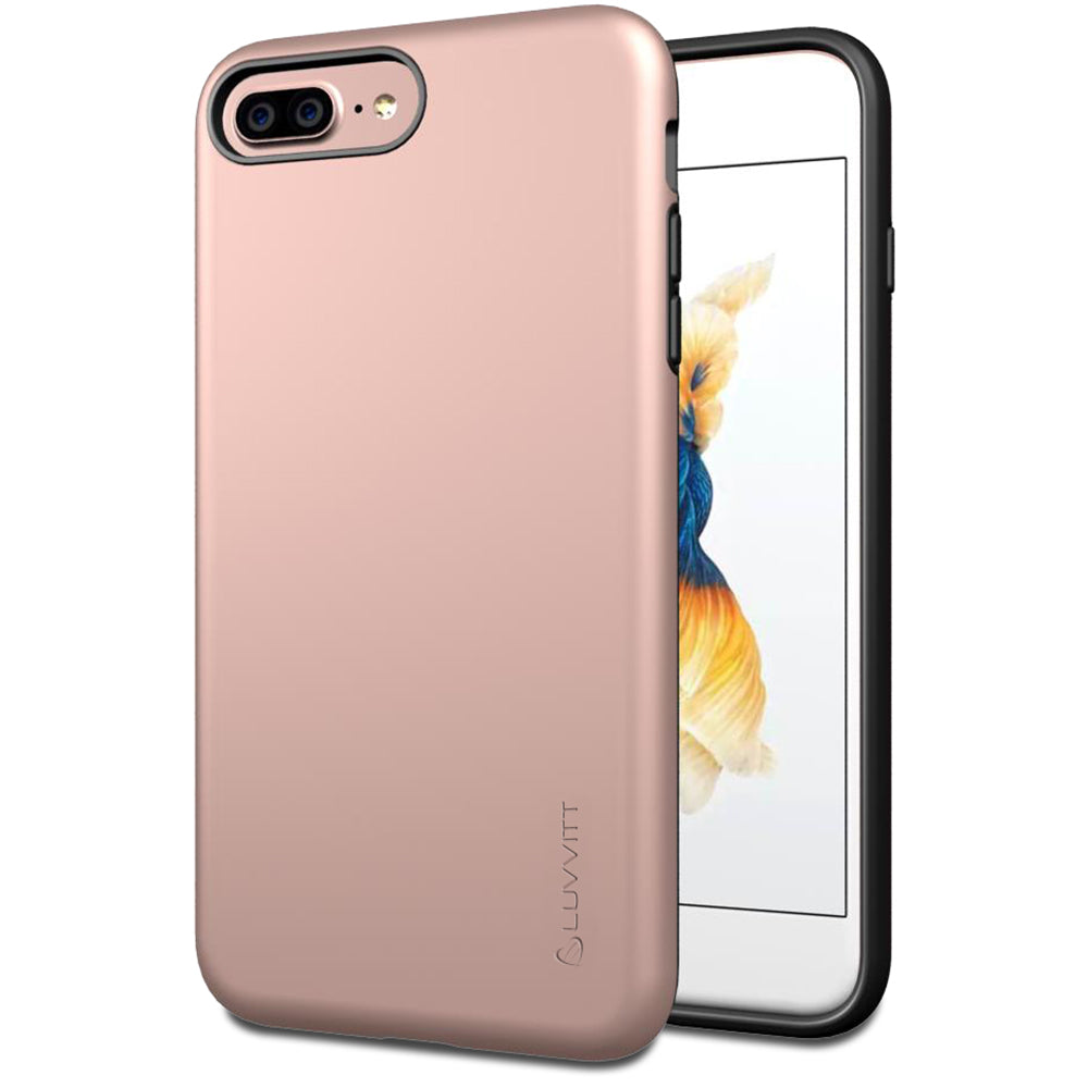 Luvvitt Super Armor Dual Layer Case for iPhone 7 Plus and 8 Plus - Rose Gold