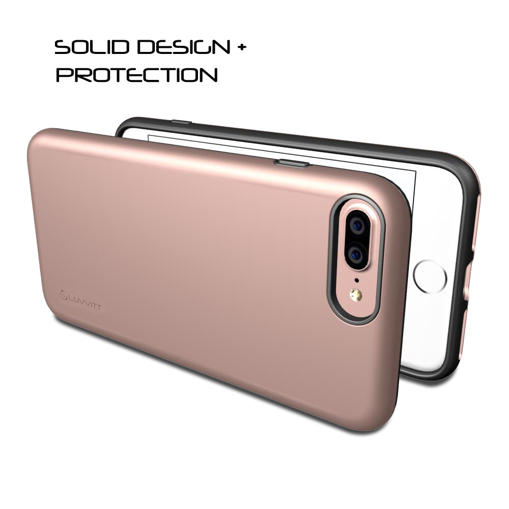 Luvvitt Super Armor Dual Layer Case for iPhone 7 Plus and 8 Plus - Rose Gold