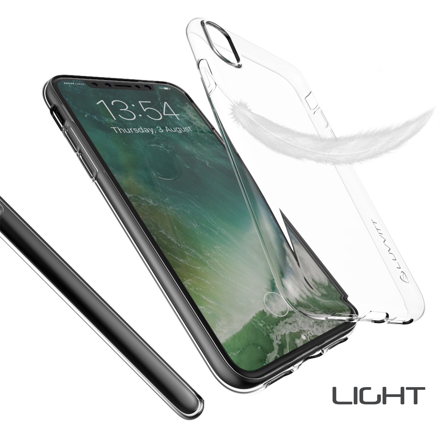 Luvvitt Clarity Case for iPhone XS / X Slim Flexible Rubber Light Cover - Clear