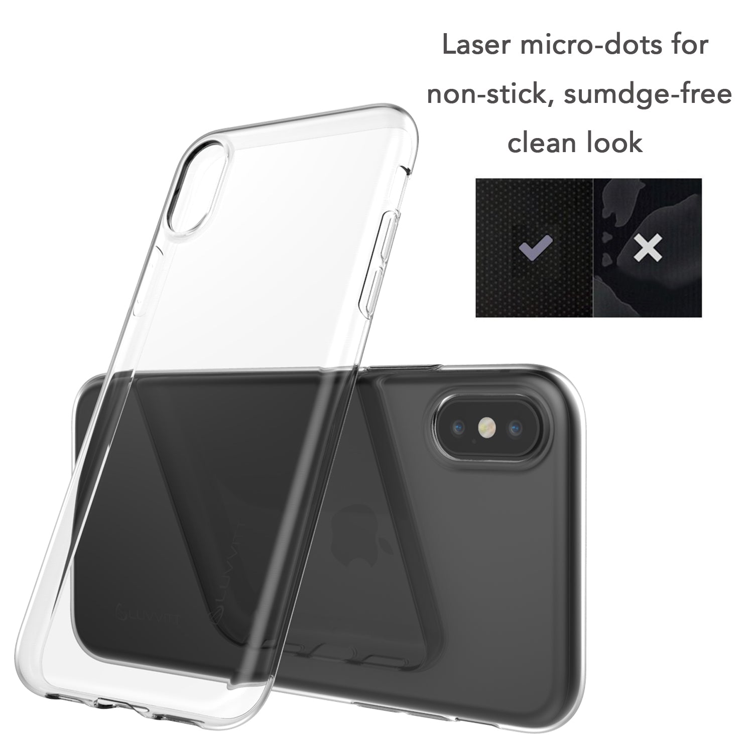 Luvvitt Clarity Case for iPhone XS / X Slim Flexible Rubber Light Cover - Clear