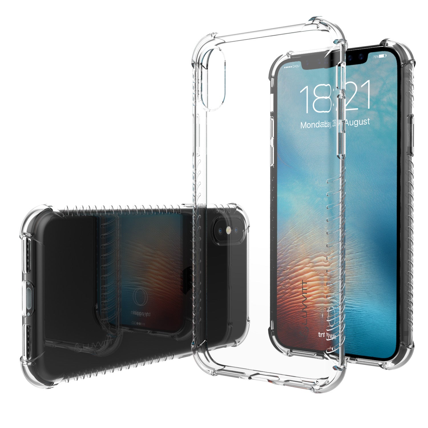 Luvvitt Clear Grip Flexible Slim Shock Proof TPU Case for iPhone XS / X - Clear