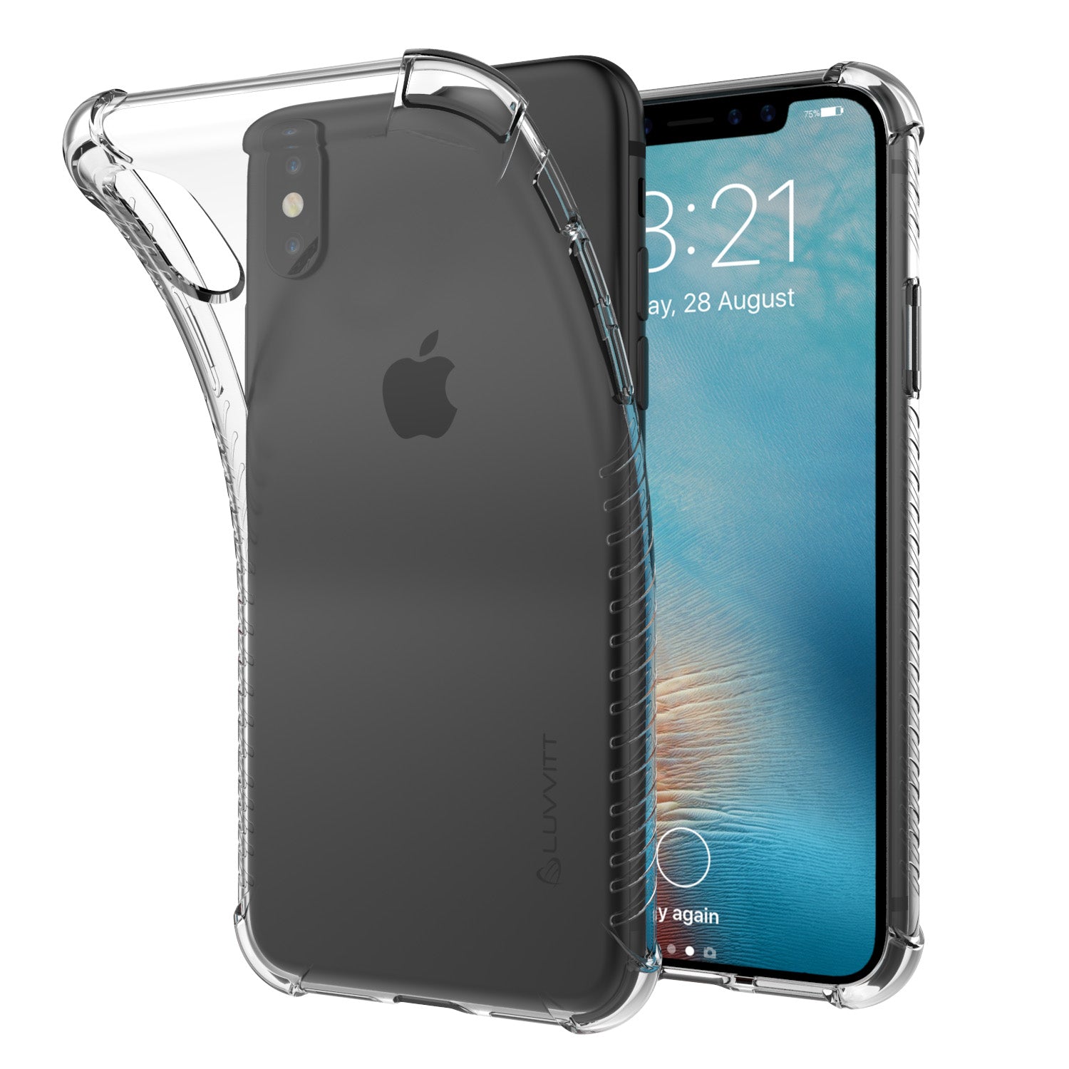 Luvvitt Clear Grip Flexible Slim Shock Proof TPU Case for Apple iPhone X / XS - Clear