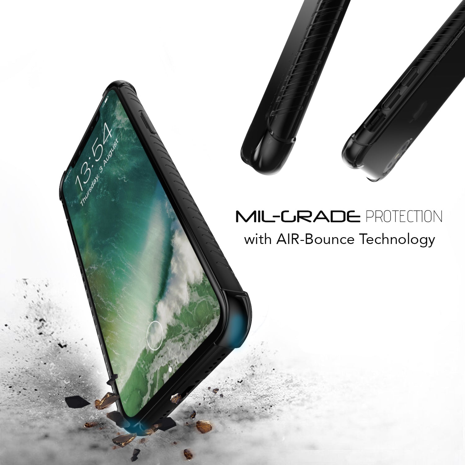 Luvvitt Clear Grip Flexible Slim Shock Proof TPU Case for Apple iPhone X / XS - Black