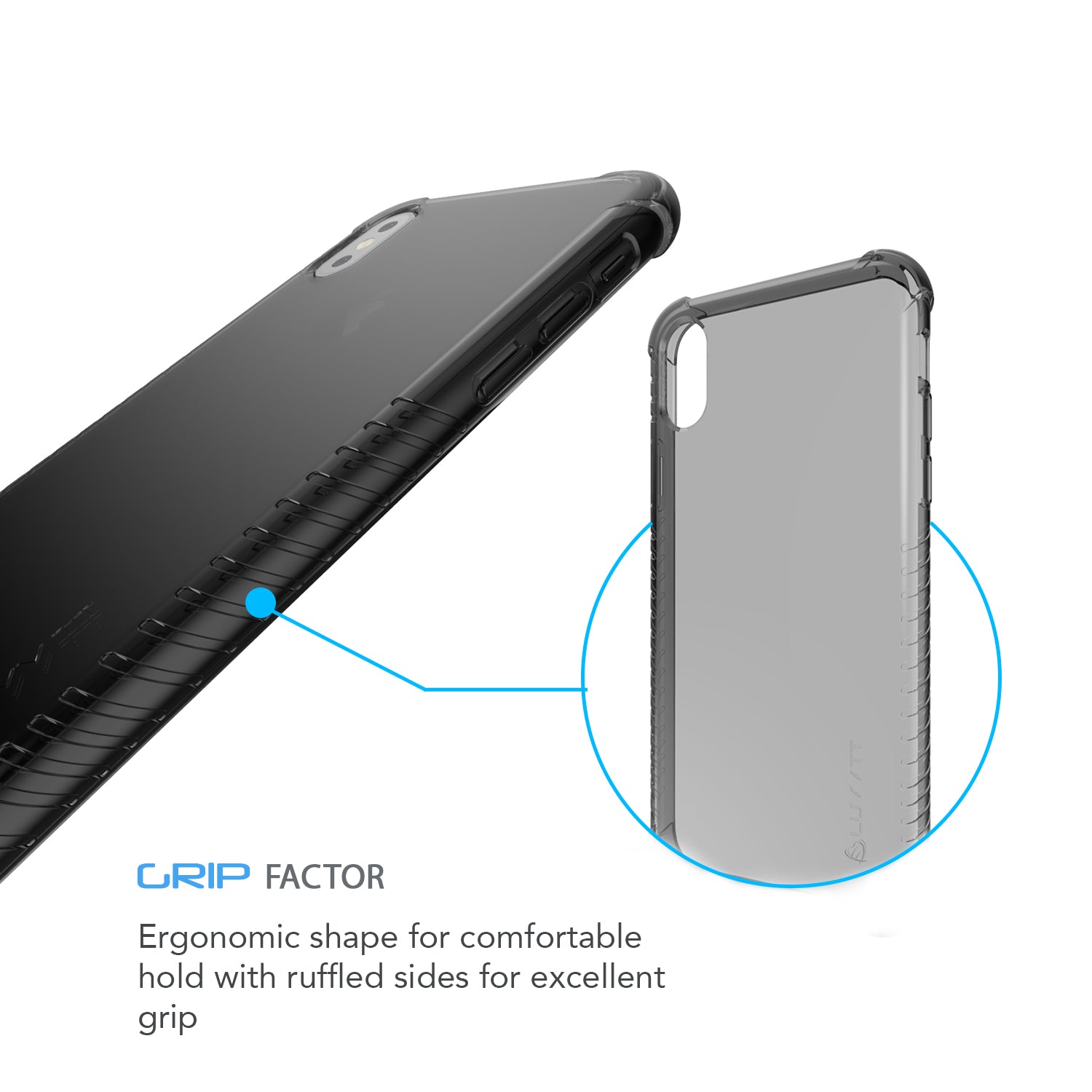 Luvvitt Clear Grip Flexible Slim Shock Proof TPU Case for iPhone XS / X - Black