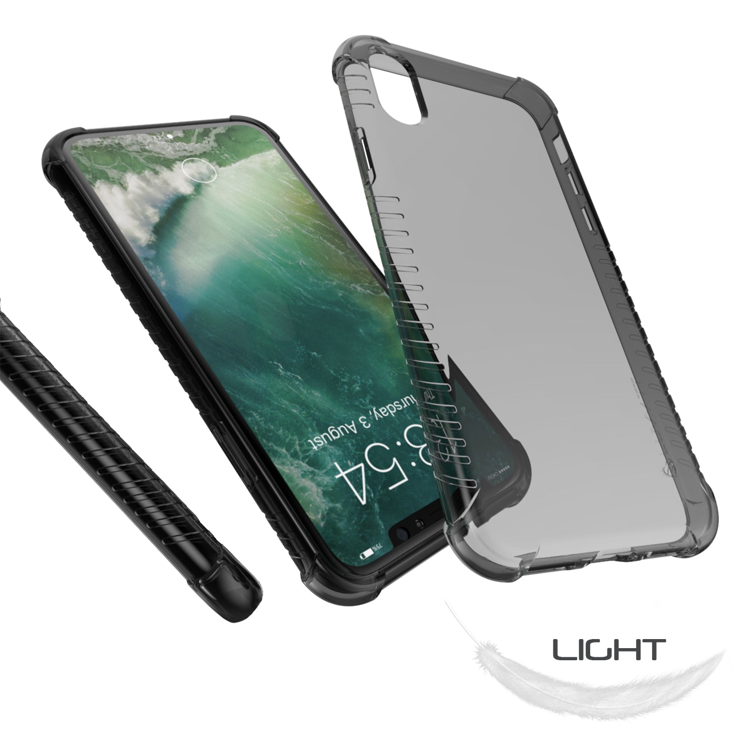 Luvvitt Clear Grip Flexible Slim Shock Proof TPU Case for iPhone XS / X - Black