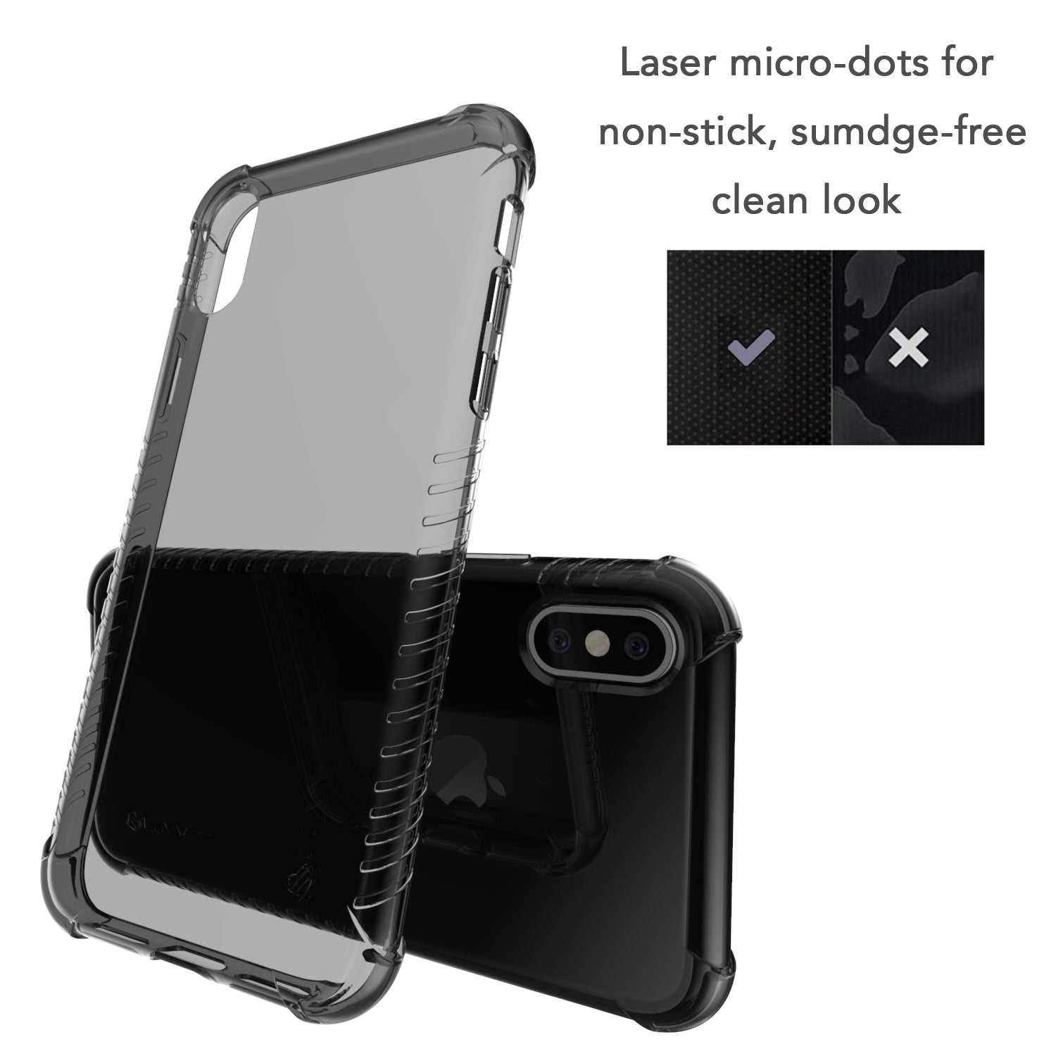 Luvvitt Clear Grip Flexible Slim Shock Proof TPU Case for iPhone XS / X - Black