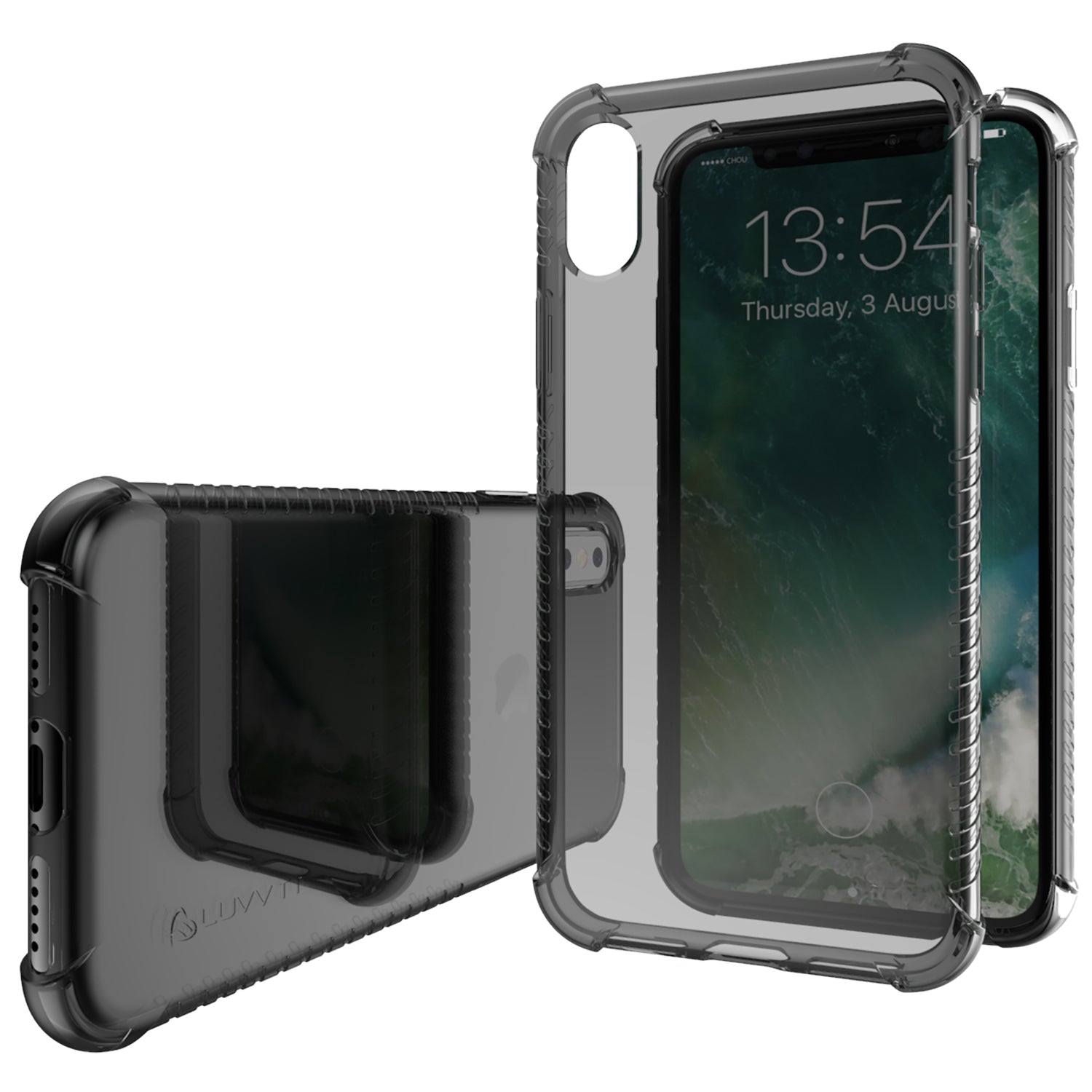 Luvvitt Clear Grip Flexible Slim Shock Proof TPU Case for Apple iPhone X / XS - Black