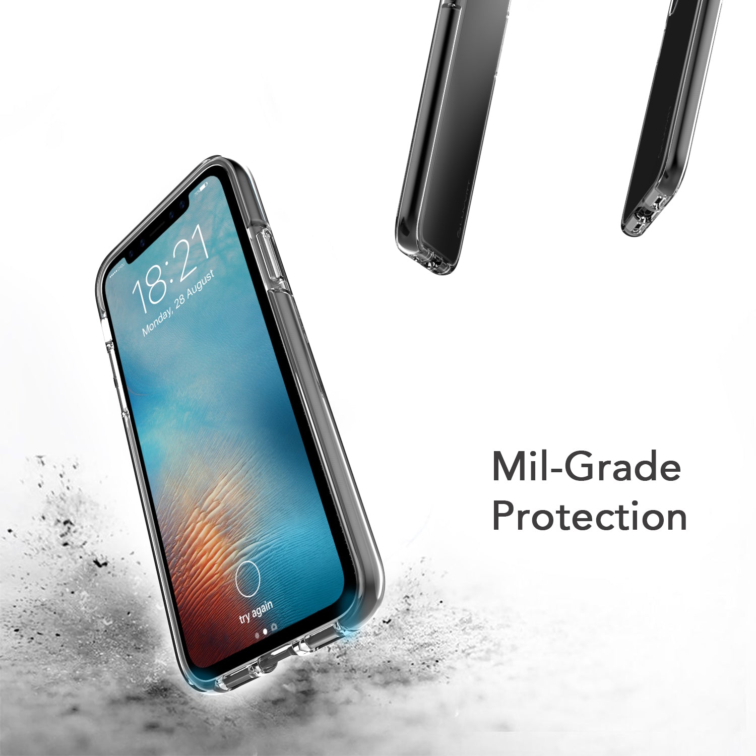 Luvvitt ProofTech Drop Protection Hybrid Case for iPhone X / XS - Clear / Black