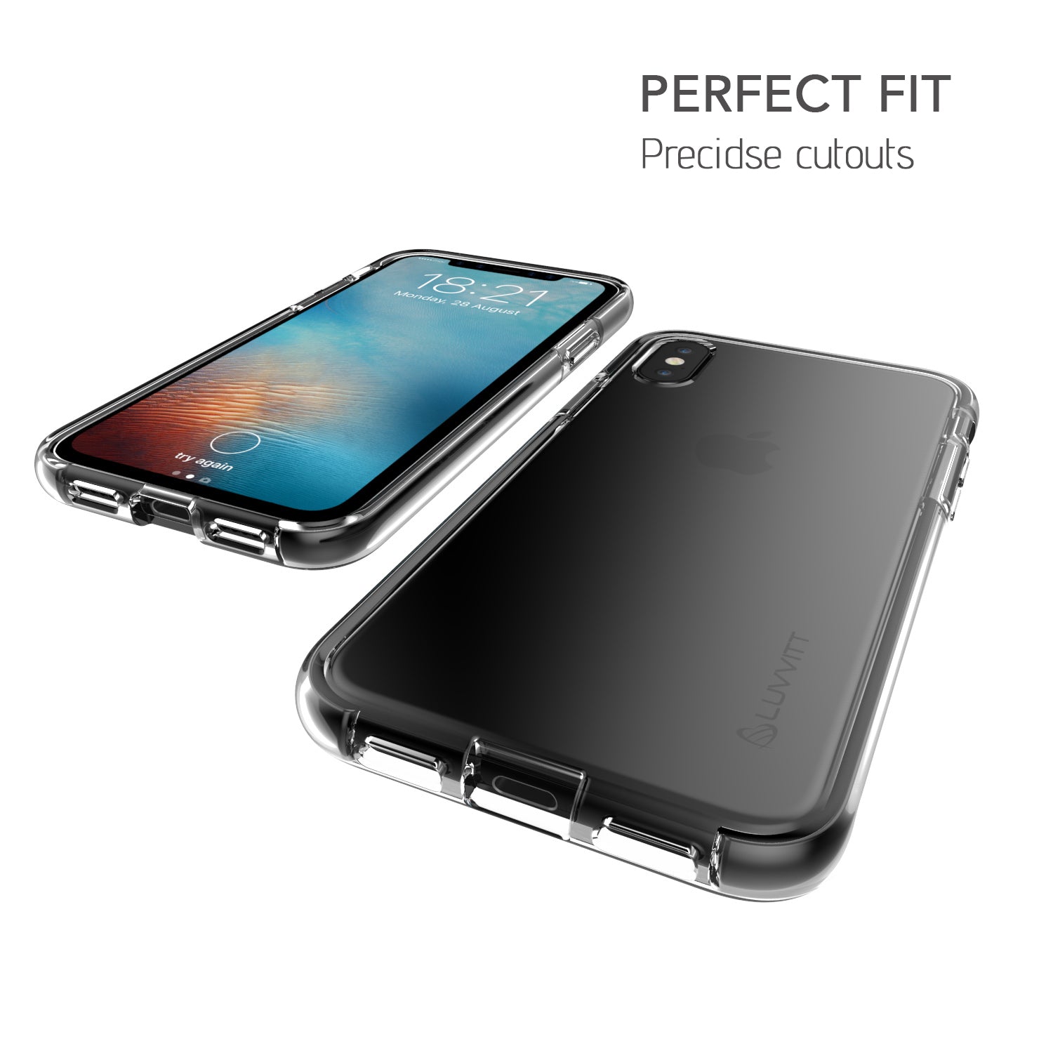 Luvvitt ProofTech Drop Protection Hybrid Case for iPhone X / XS - Clear / Black