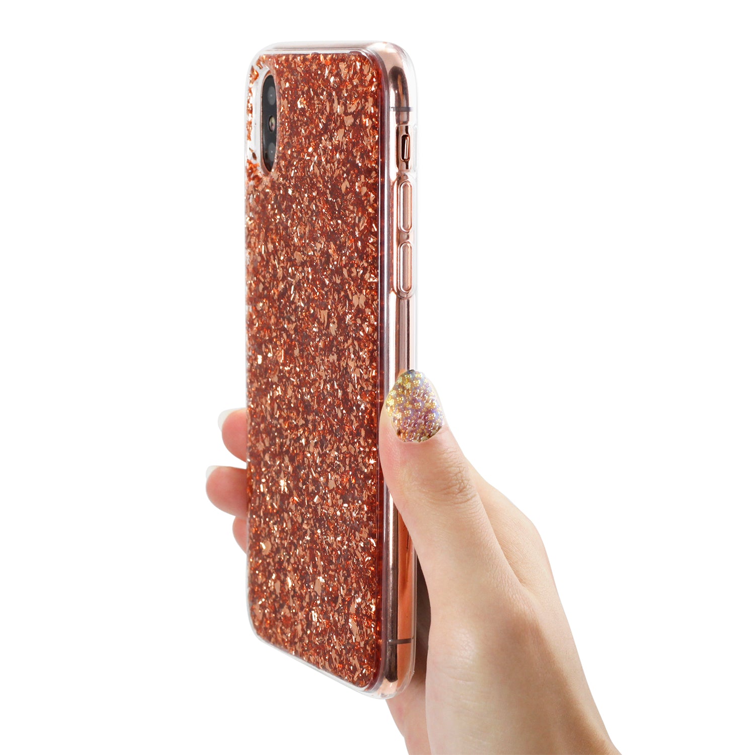 Luvvitt Brilliance Case for iPhone XS / X with Glitter - Rose Gold