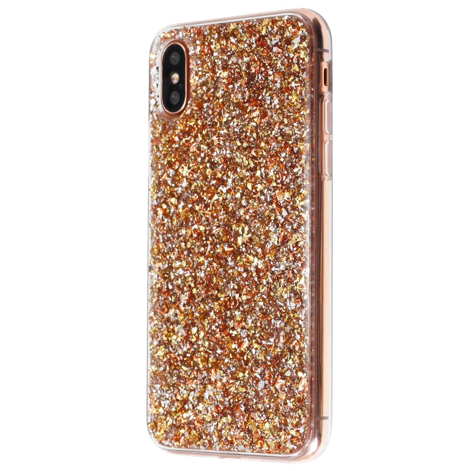 Luvvitt Brilliance Case for iPhone XS / X Glitter Gold/ Rose Gold / Silver Swirl