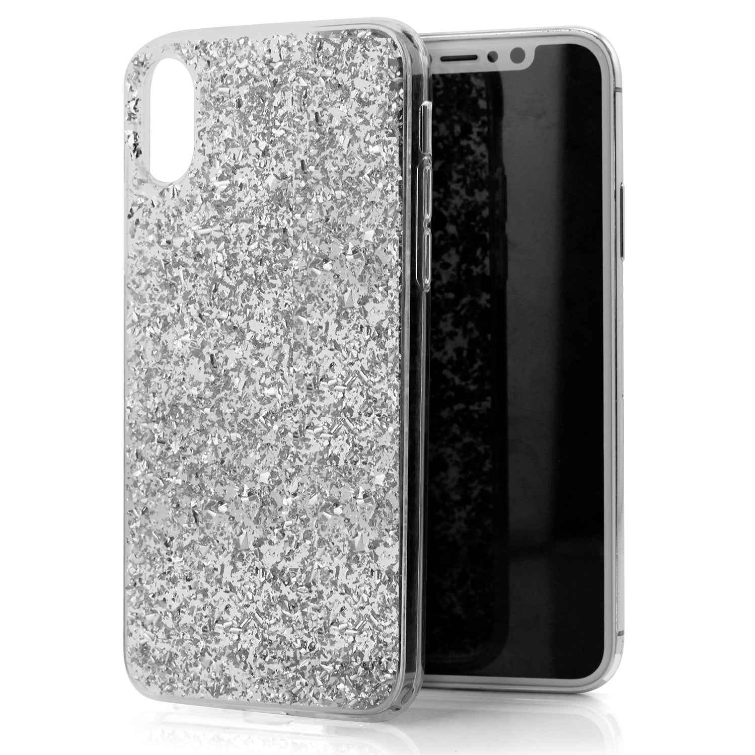 Luvvitt Brilliance Case for iPhone XS / X with Glitter - Silver