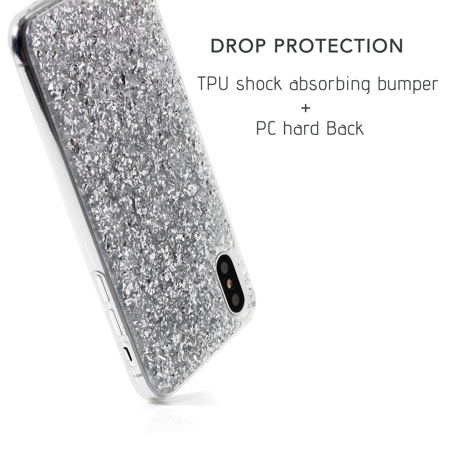 Luvvitt Brilliance Case for iPhone XS / X with Glitter - Silver