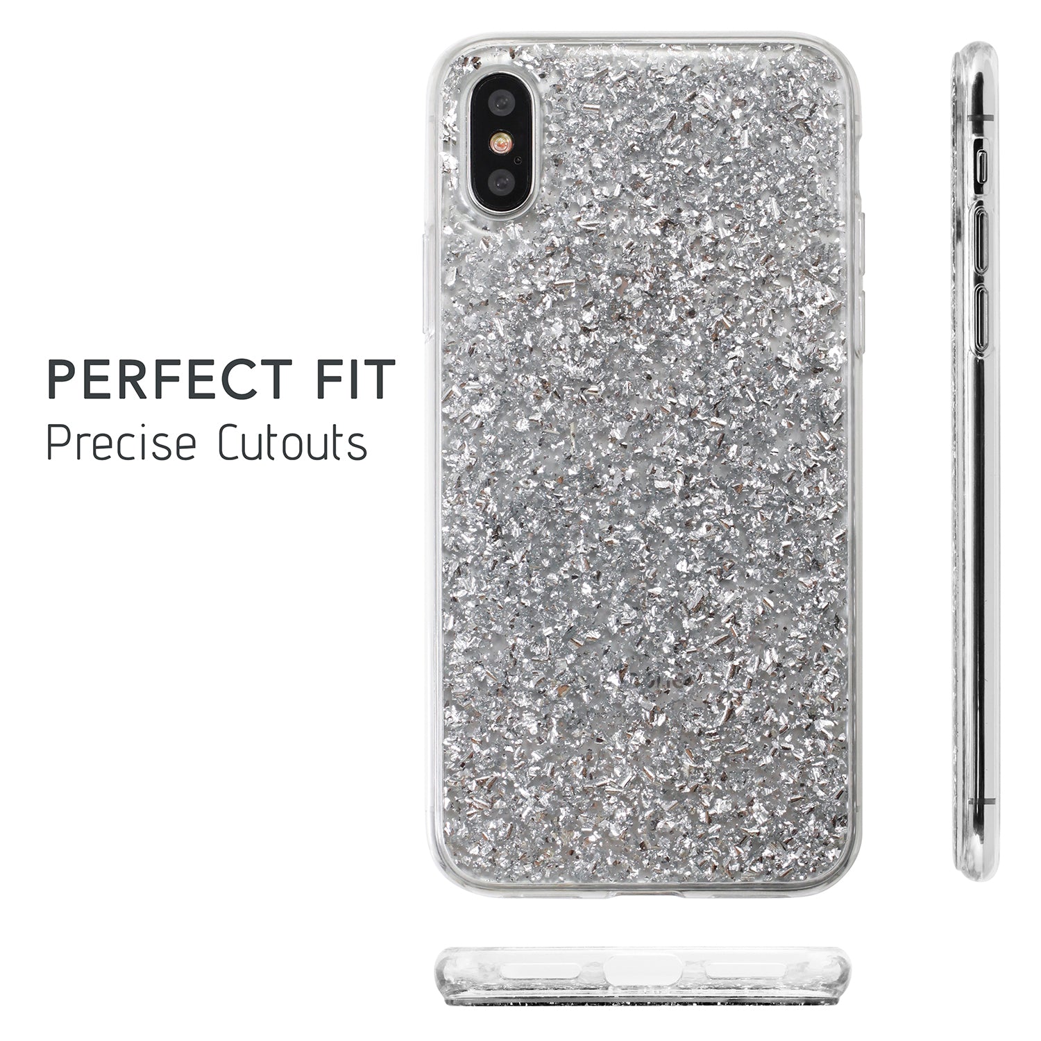 Luvvitt Brilliance Case for iPhone XS / X with Glitter - Silver