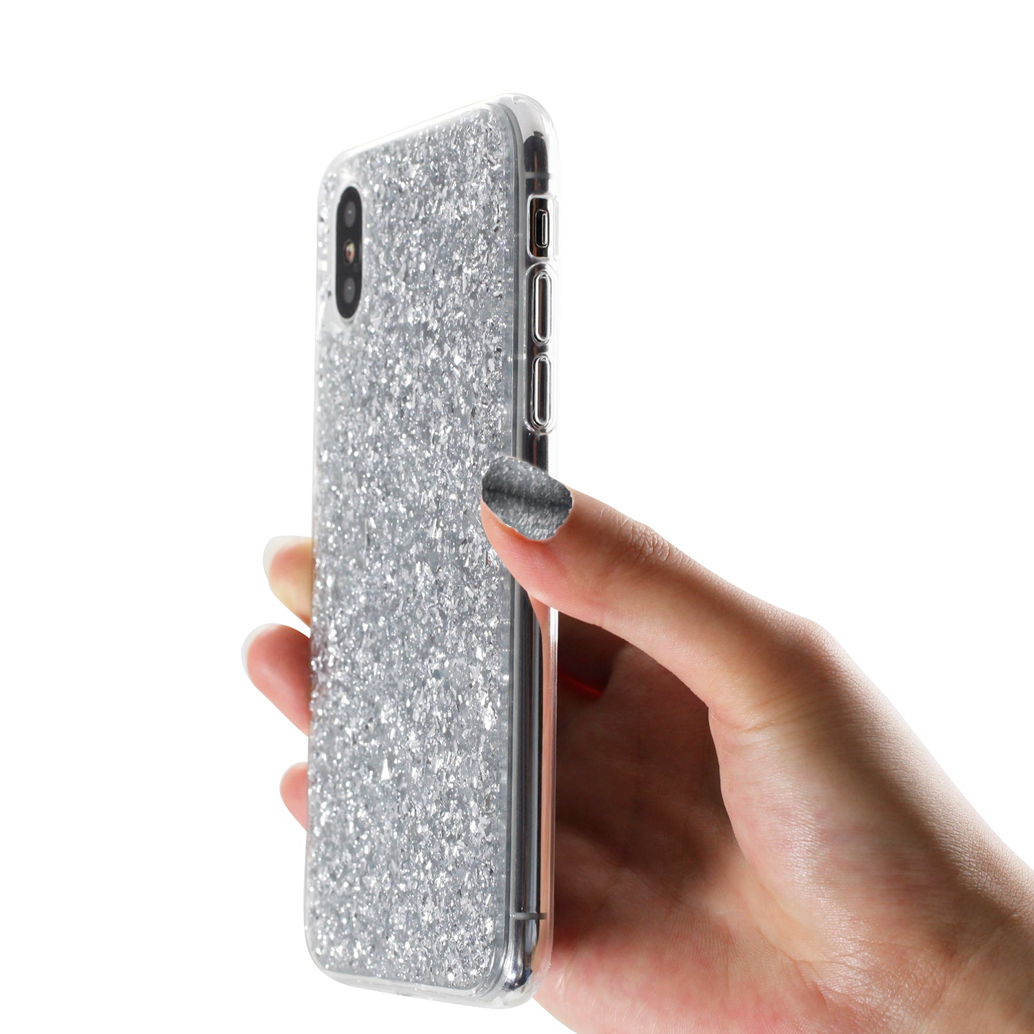 Luvvitt Brilliance Case for iPhone XS / X with Glitter - Silver