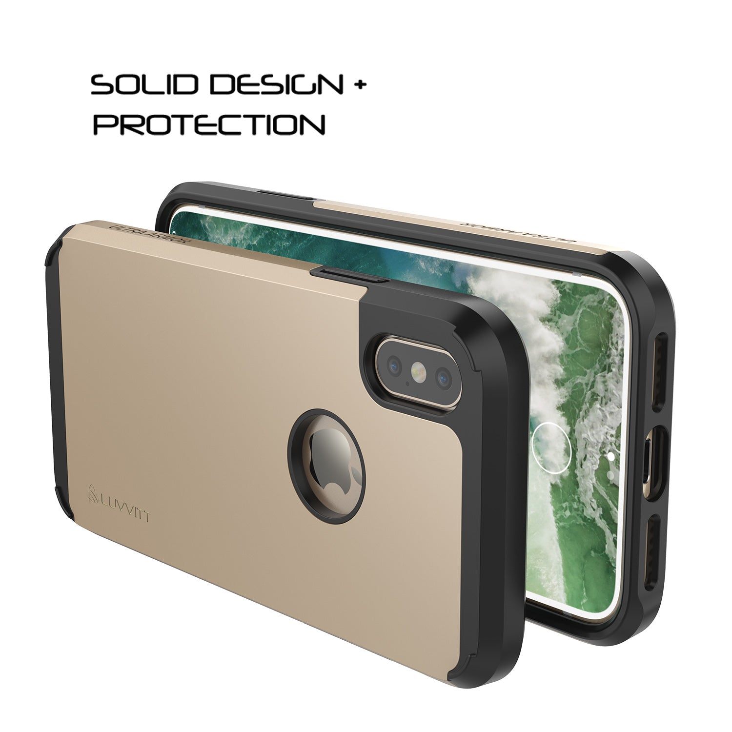 Luvvitt Ultra Armor Dual Layer Case for iPhone XS / X 5.8 inch 2017-2018 - Gold