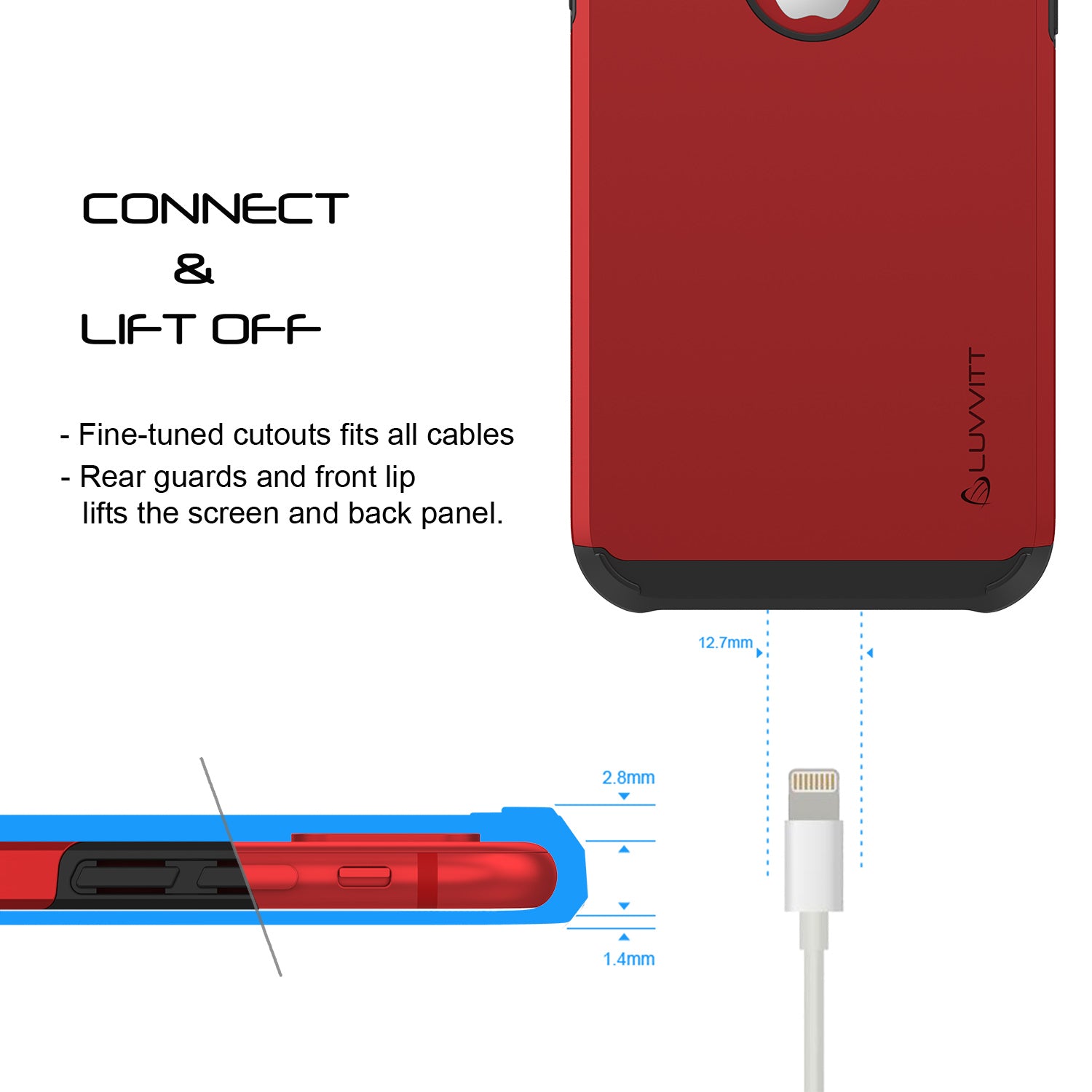 Luvvitt Ultra Armor Dual Layer Case for iPhone X / XS - Red