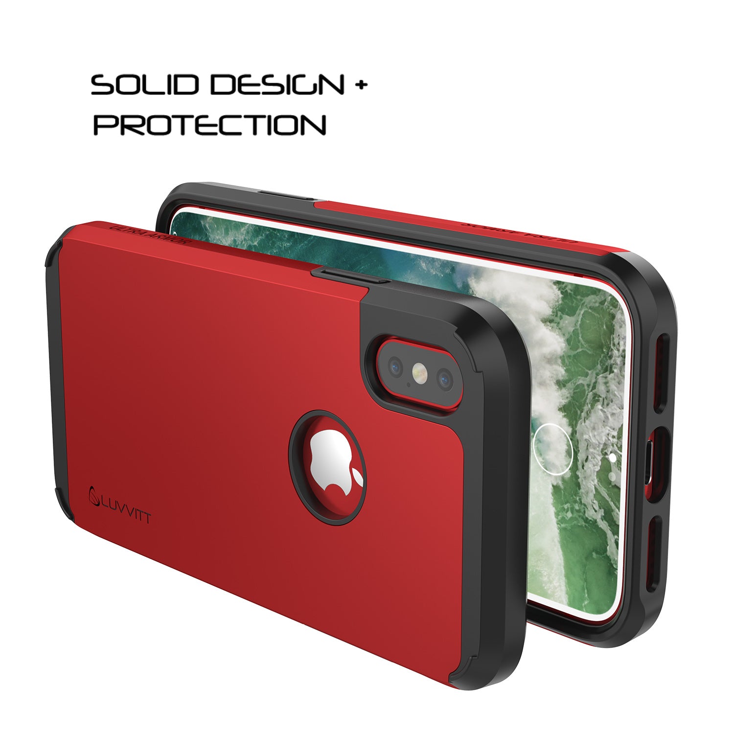 Luvvitt Ultra Armor Dual Layer Case for iPhone XS / X 5.8 inch 2017-2018 - Red