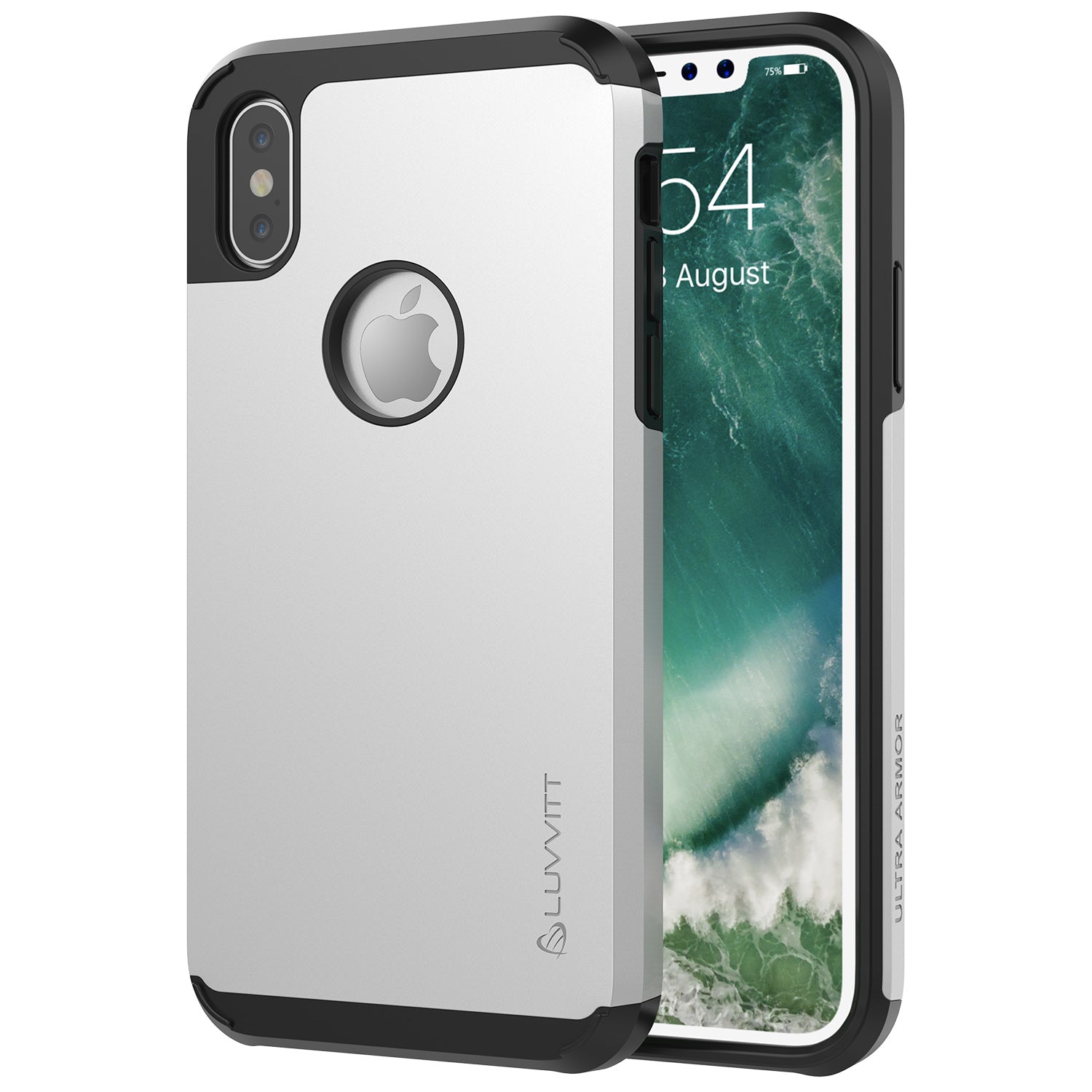 Luvvitt Ultra Armor Dual Layer Case for iPhone XS / X 5.8 inch 2017-2018 Silver