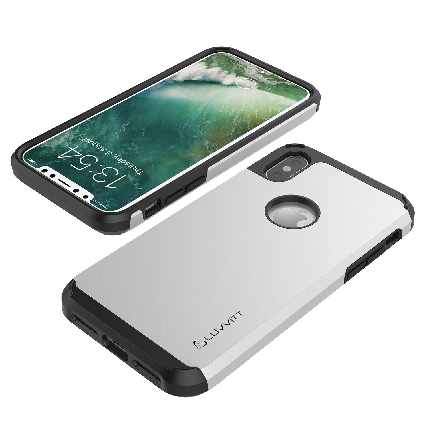 Luvvitt Ultra Armor Dual Layer Case for iPhone XS / X 5.8 inch 2017-2018 Silver
