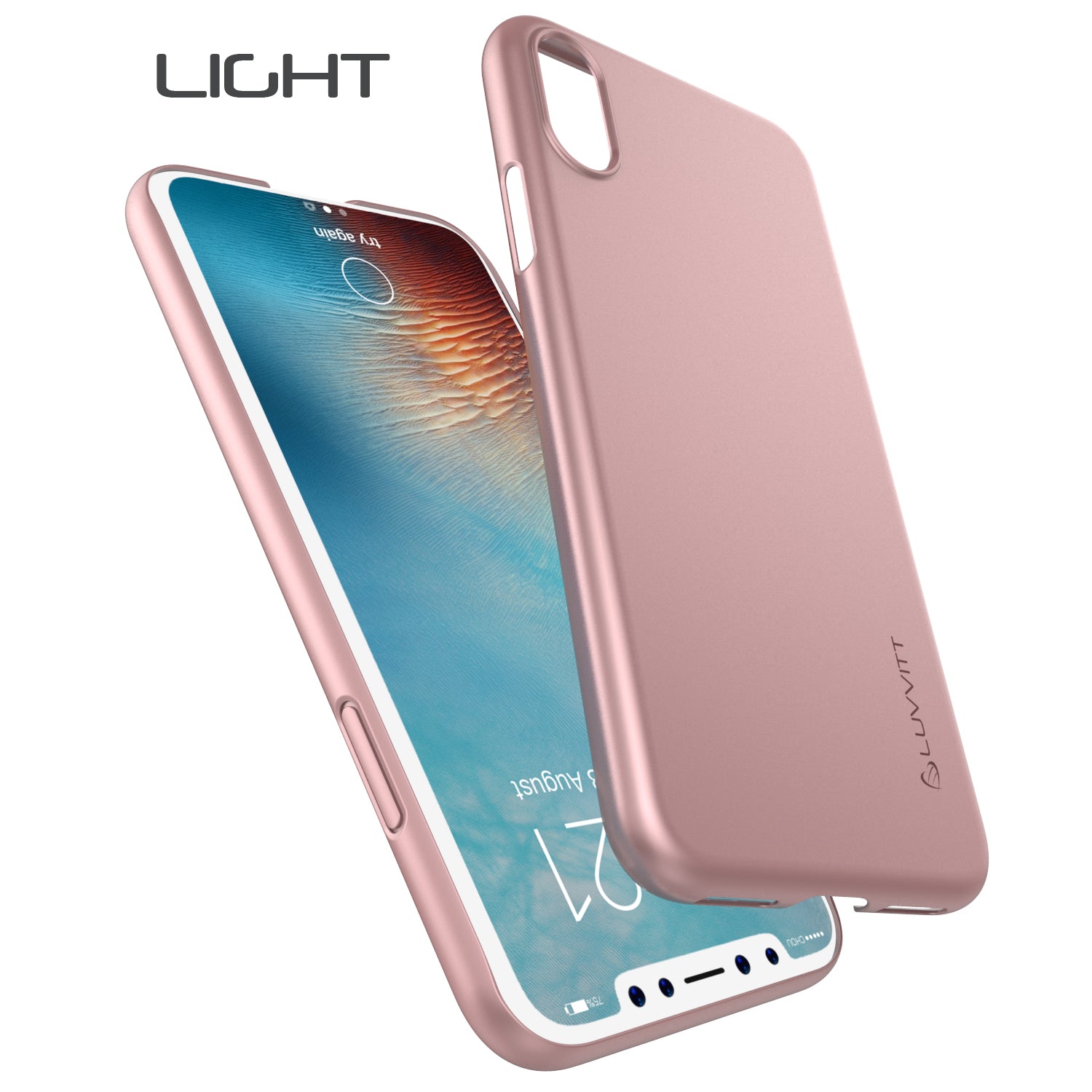 Luvvitt Svelte Slim Fit Hard Shell Case for iPhone XS / X - Rose Gold