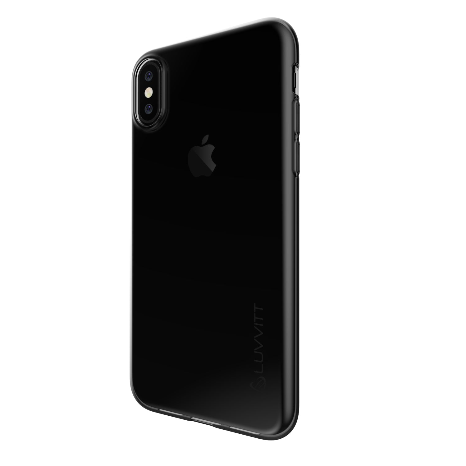 Luvvitt Clarity Case for iPhone XS / X Slim Flexible Rubber Light Cover - Black