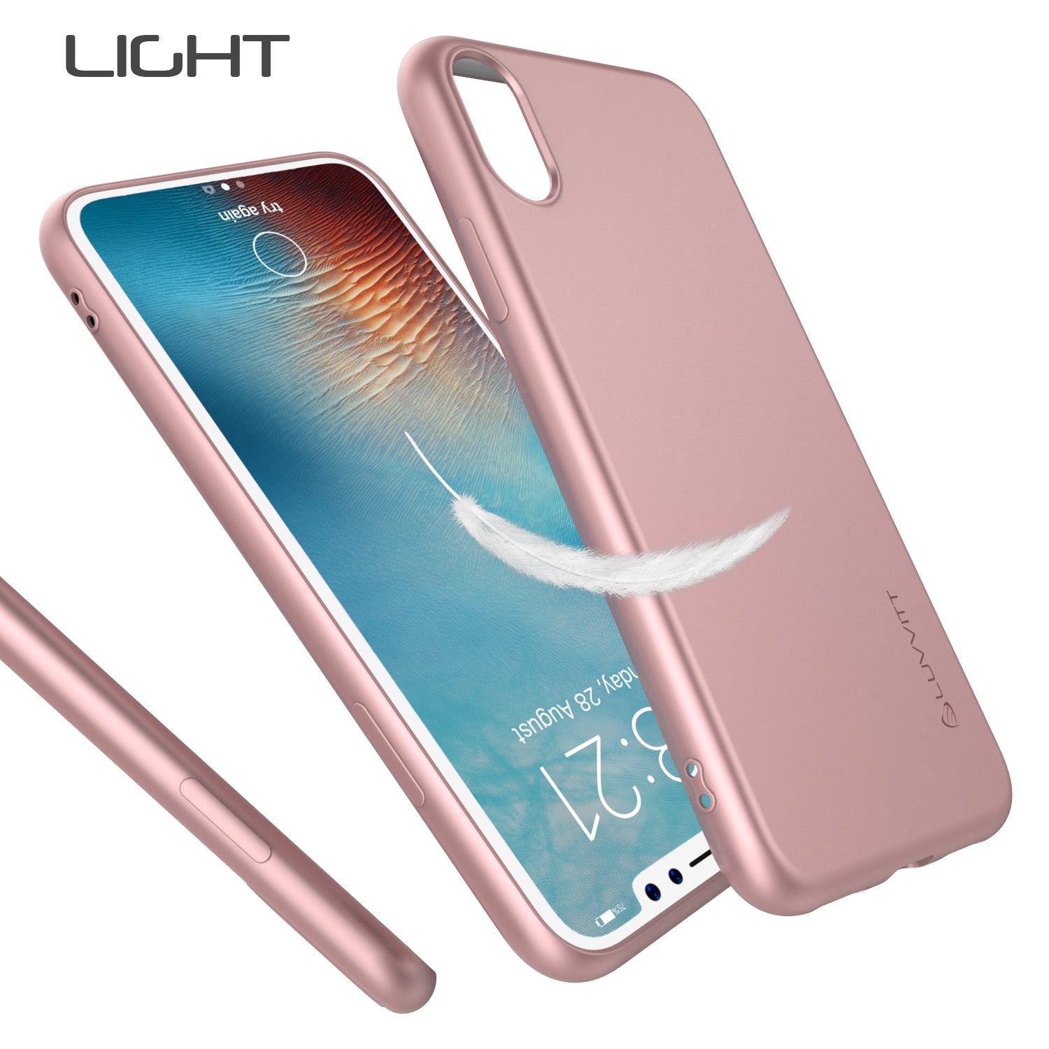 Luvvitt Ultra Slim Case for iPhone X Flexible Soft Feel TPU Cover - Rose Gold