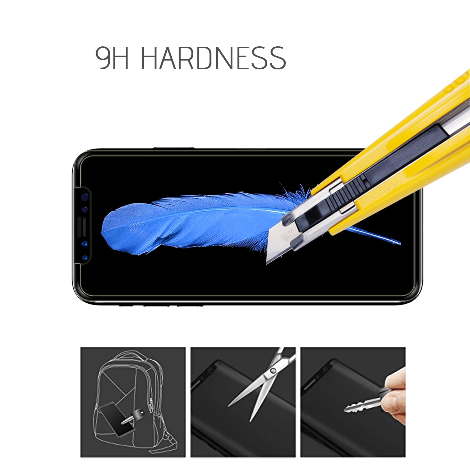 Luvvitt Curved Tempered Glass Screen Protector and Applicator for iPhone XS / X