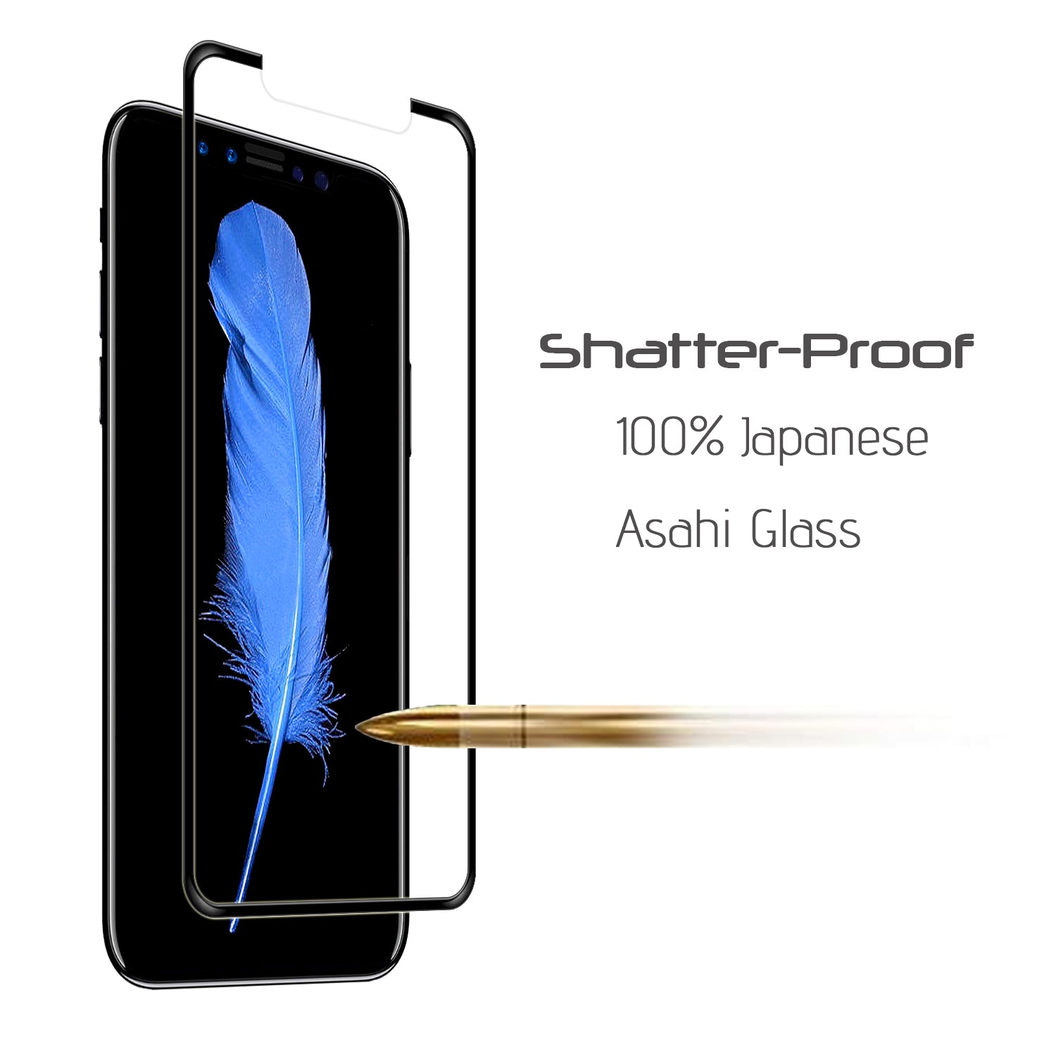 Luvvitt Curved Tempered Glass Screen Protector and Applicator for iPhone XS / X